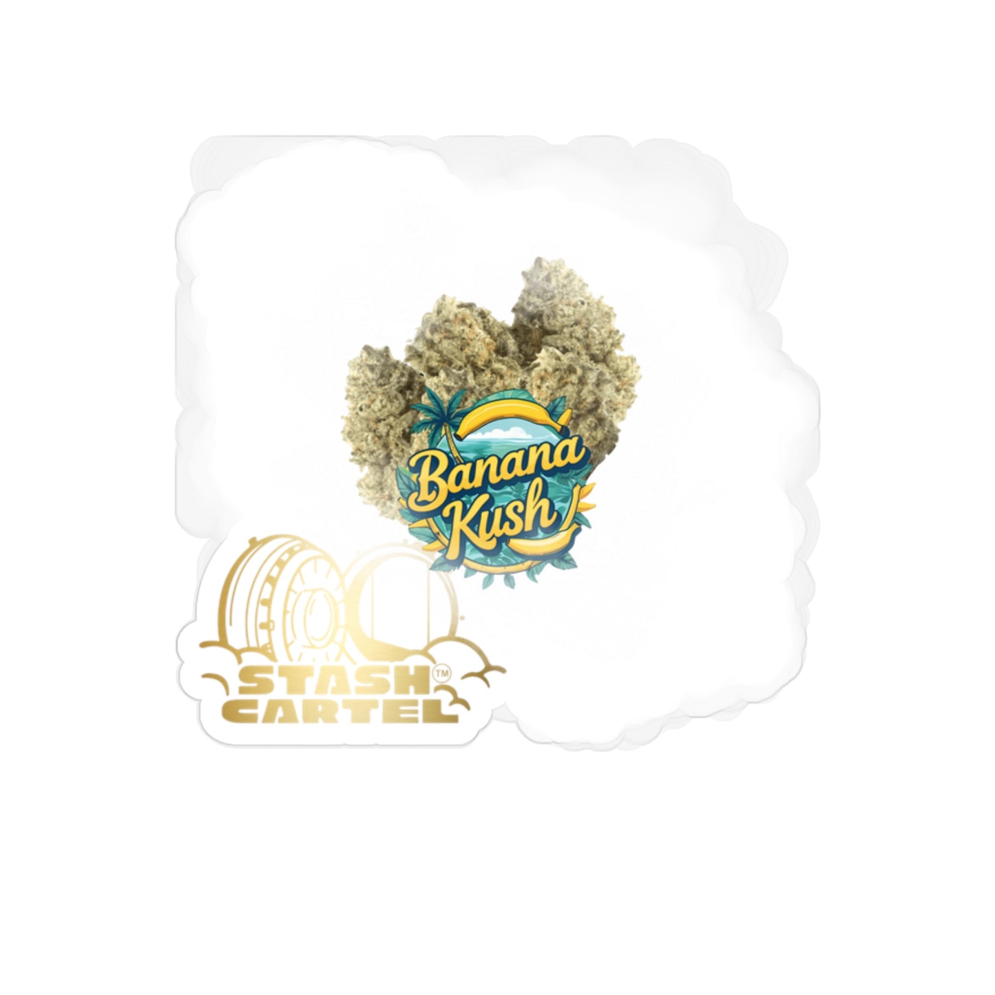 Banana Kush Transparent Outdoor Sticker – Stoner Art Collectible