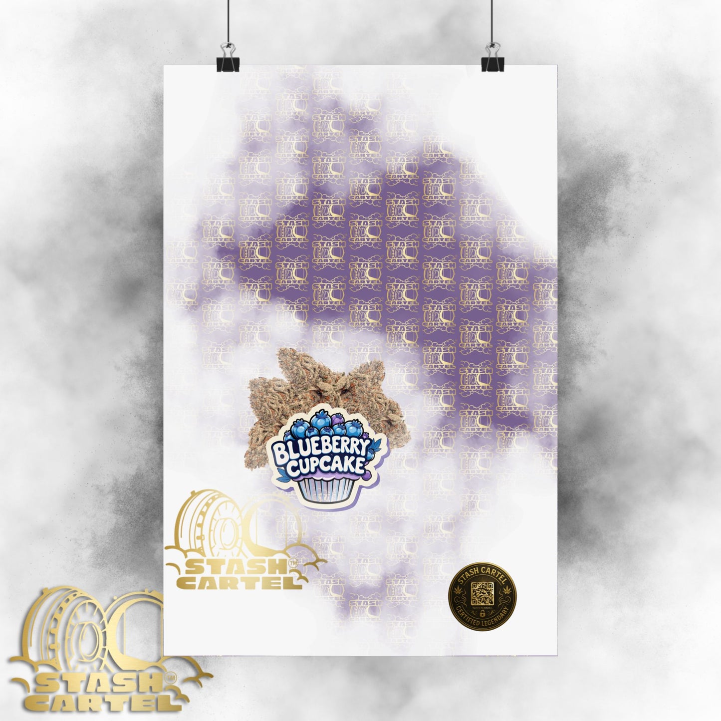 🧁💙 "Blueberry Cupcake" Indica-Hybrid Poster – Berry Baked Bliss