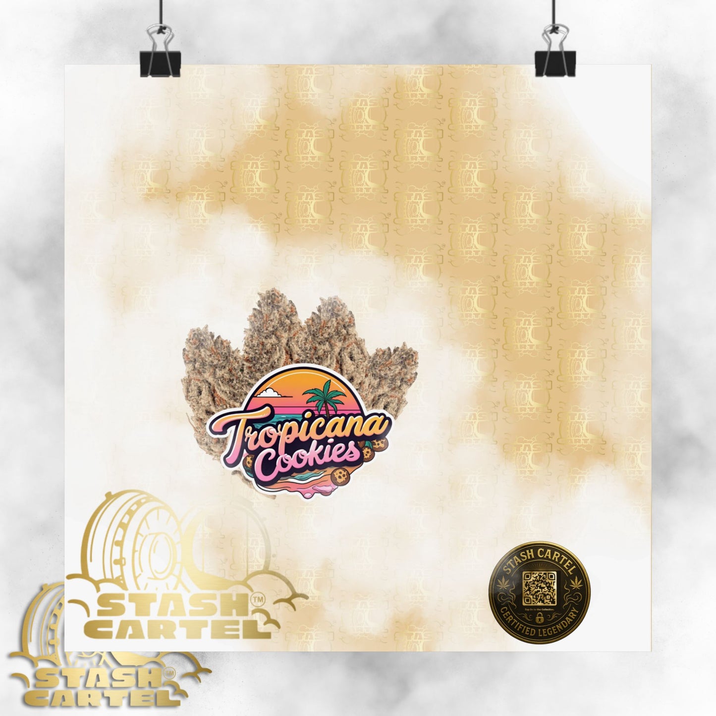 🍊🍪 Tropicana Cookies Poster – Bright Citrus Sativa Poster with Cookie Gas