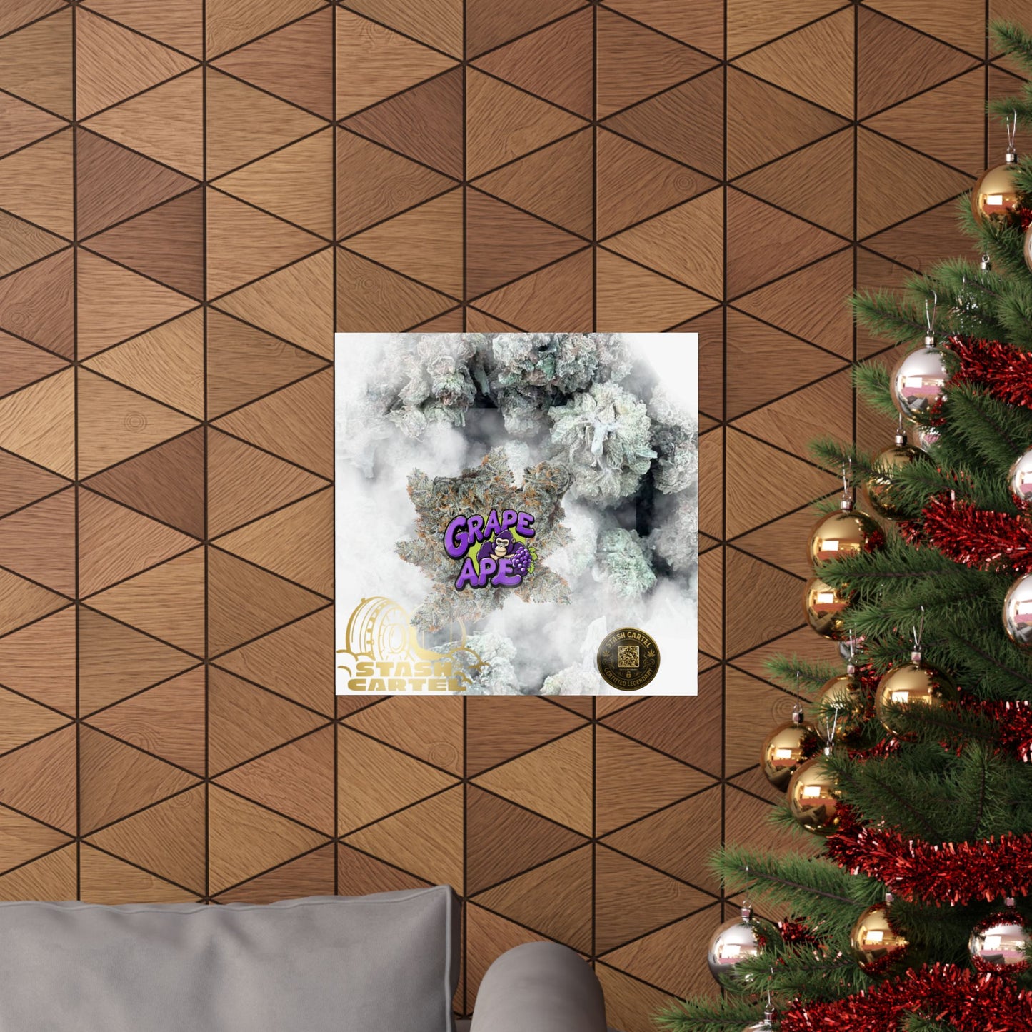 🍇 "Grape Ape" Poster – Deep Purple Cannabis Wall Print for Indica Lovers