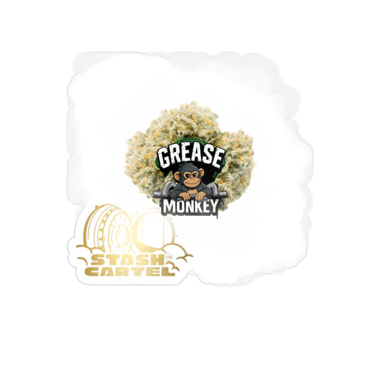 Grease Monkey Transparent Outdoor Sticker – Weed Lifestyle Design