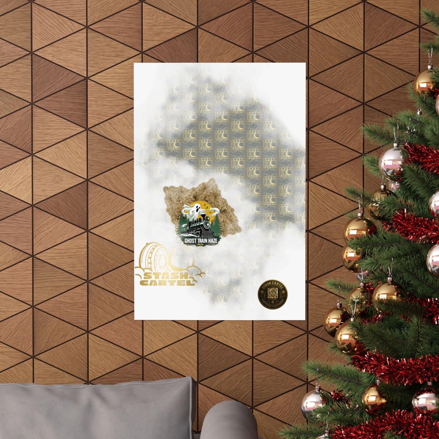 👻🚄 Ghost Train Haze Poster – Mind-Bending Sativa Print for the Visionary