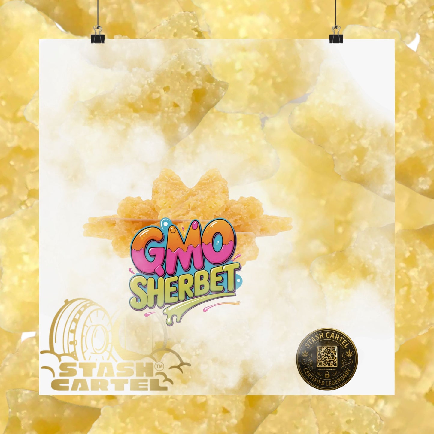 🍧 "GMO Sherbet Crumble Sugar Wax" Terp Profile Art Poster