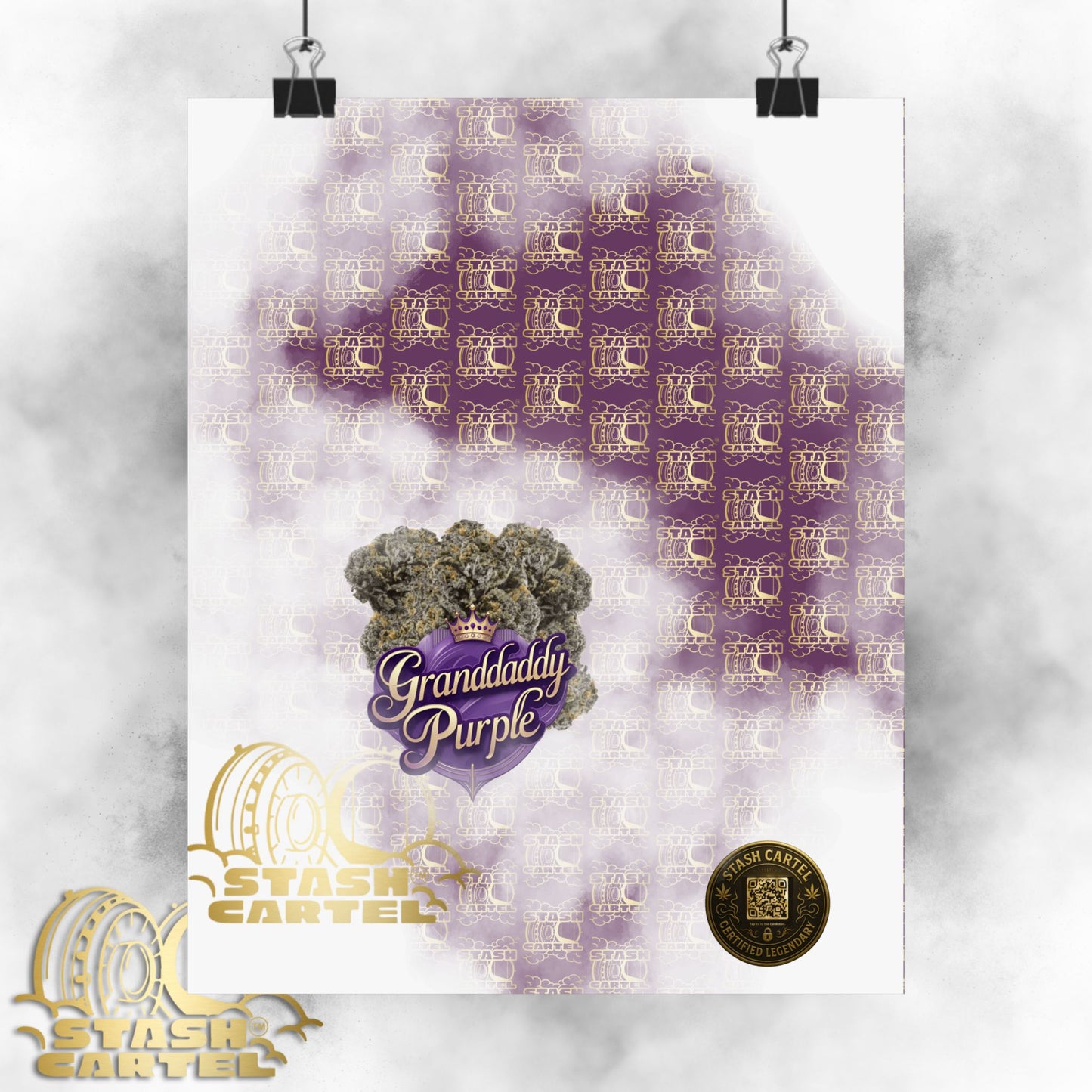 👑 "Granddaddy Purple" Poster – Indica Royalty in Regal Purple Tones