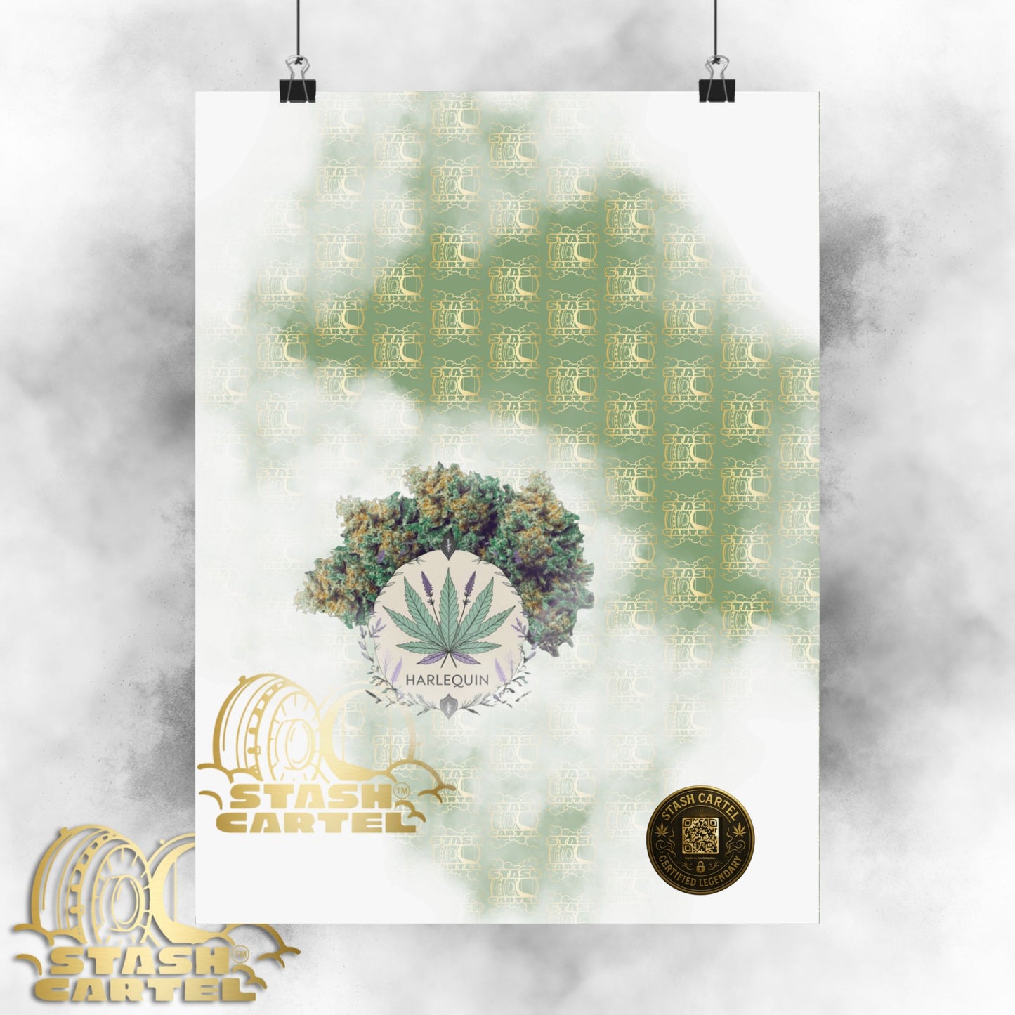 💚🎭 Harlequin Poster – Balanced CBD Poster for Calm & Creativity