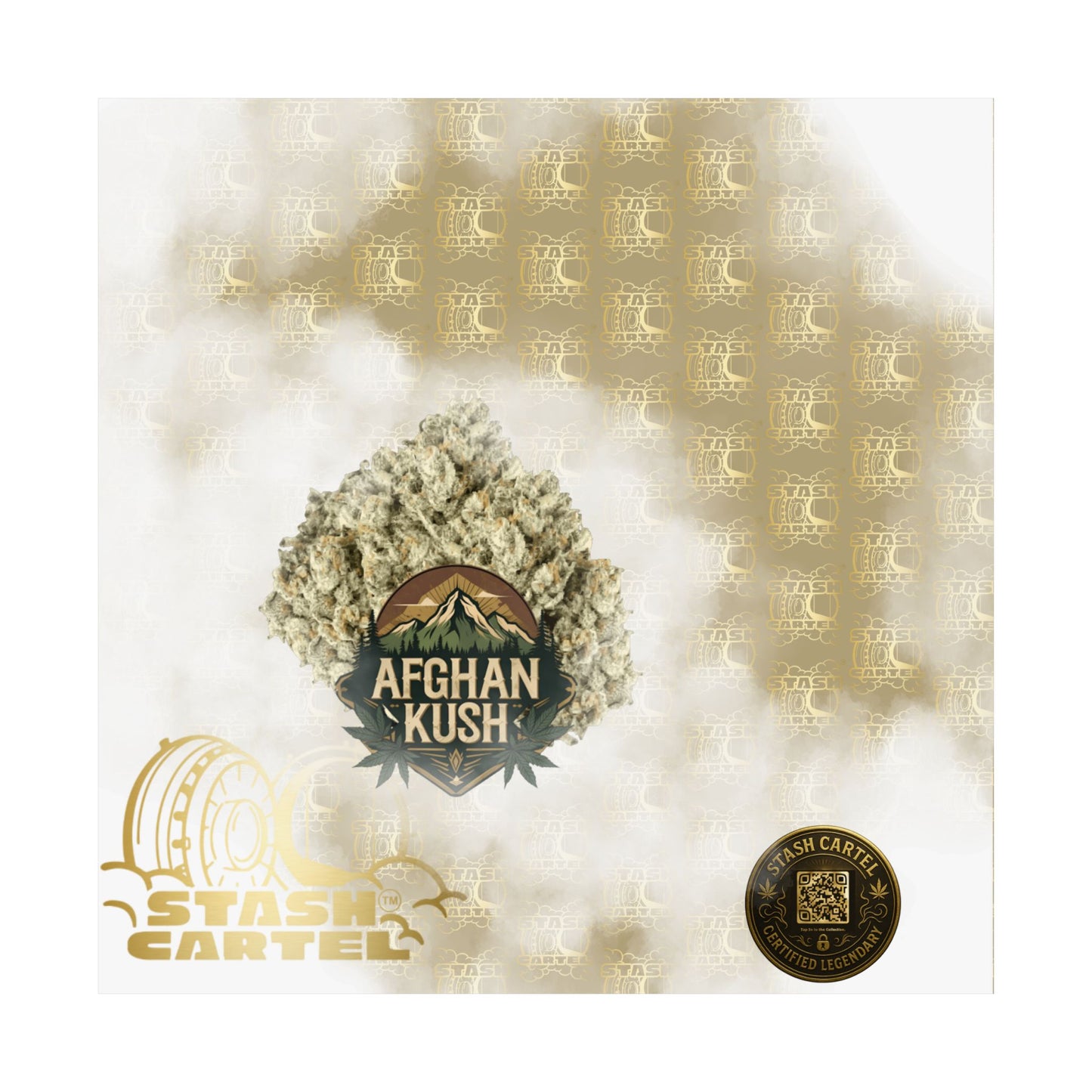 🧿🌄 Afghan Kush Poster – Deep Indica Poster with Landrace Power