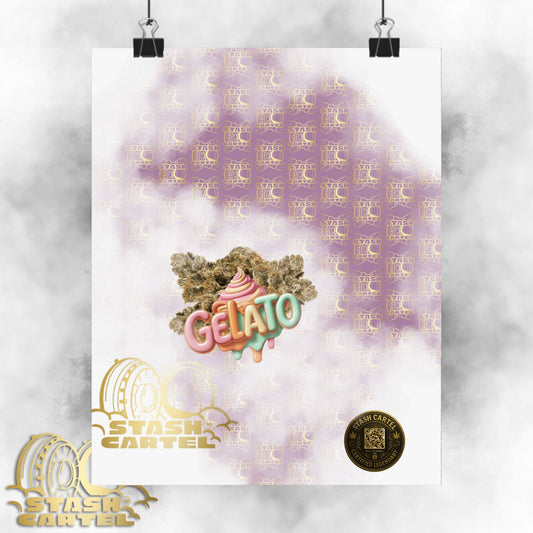 🍨 "Gelato" Strain Poster – Creamy Cannabis Wall Print with Smooth Vibes