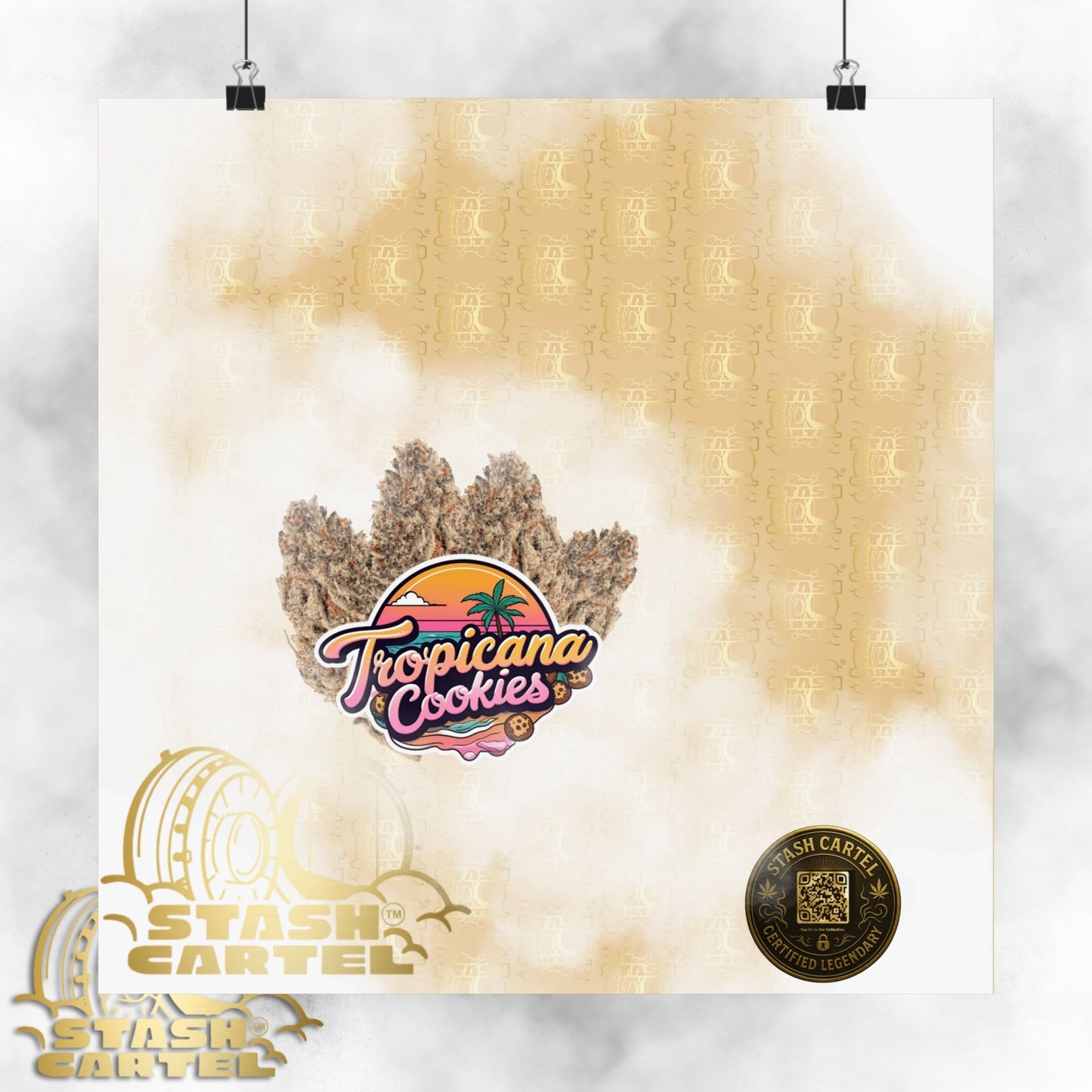 🍊🍪 Tropicana Cookies Poster – Bright Citrus Sativa Poster with Cookie Gas