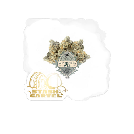 Charlotte's Webb Transparent Outdoor Sticker – Cannabis Art Collectible