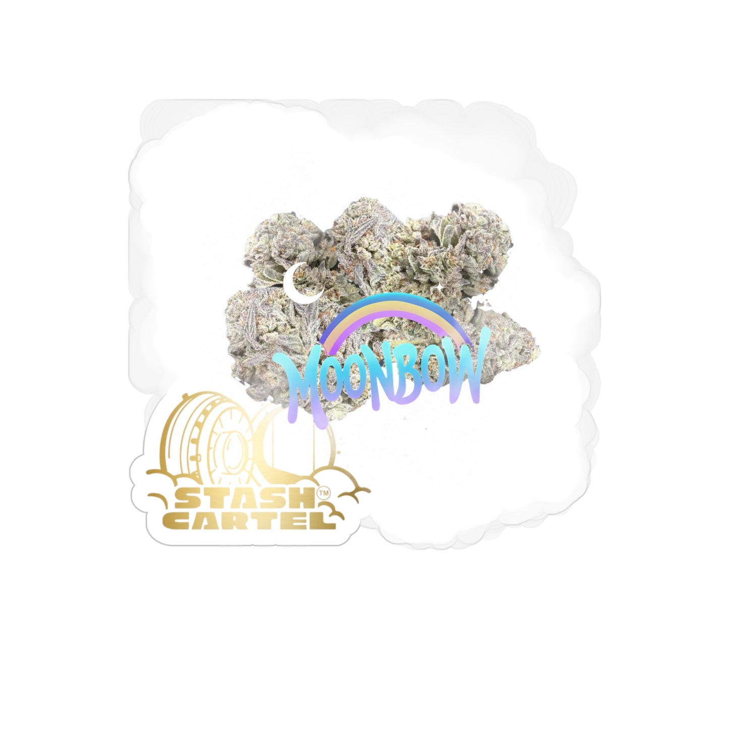 Moonbow Transparent Outdoor Sticker – Cannabis Art & Collectible
