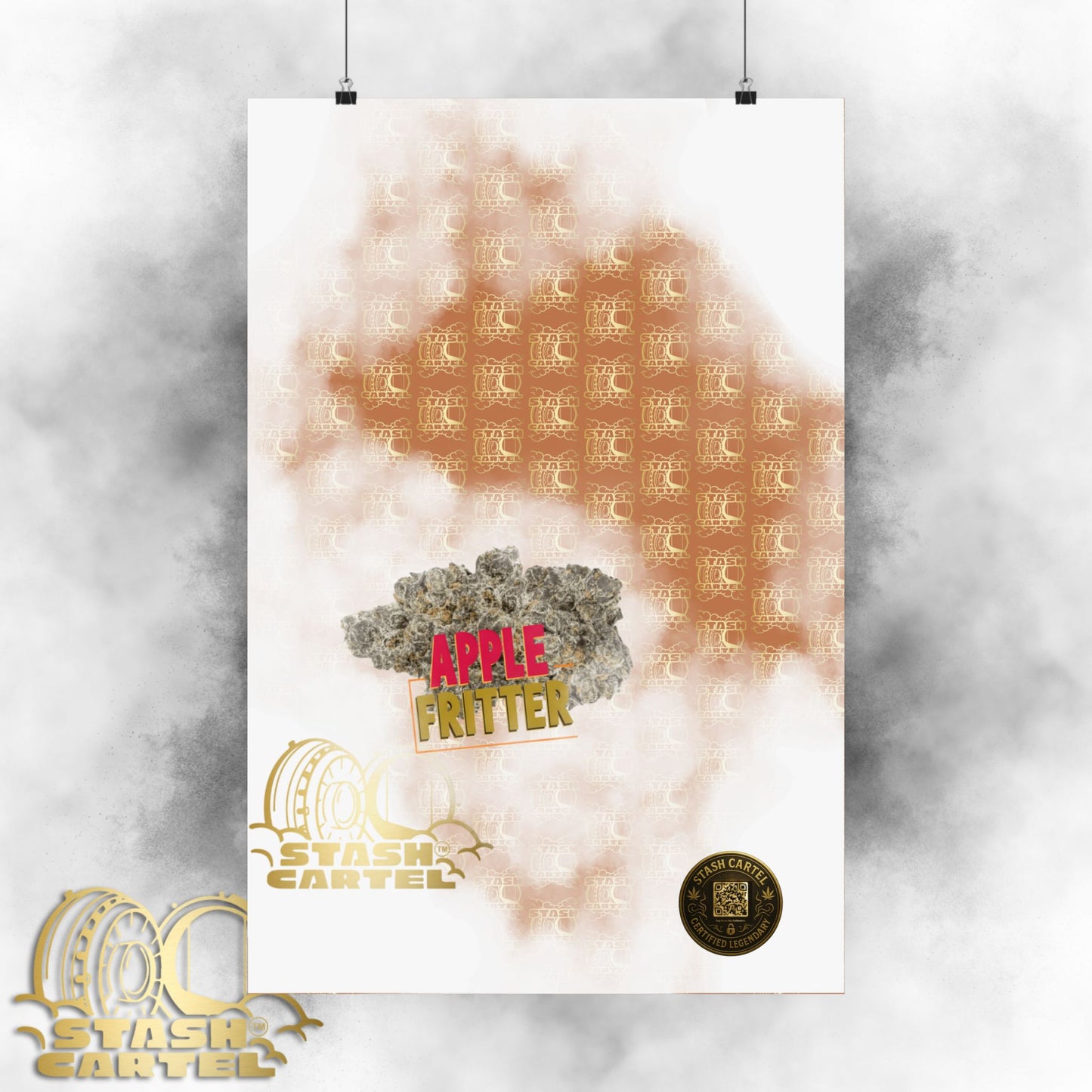 🍏🥧 "Apple Fritter" Hybrid Poster – High-THC Dessert Gas Wall Art