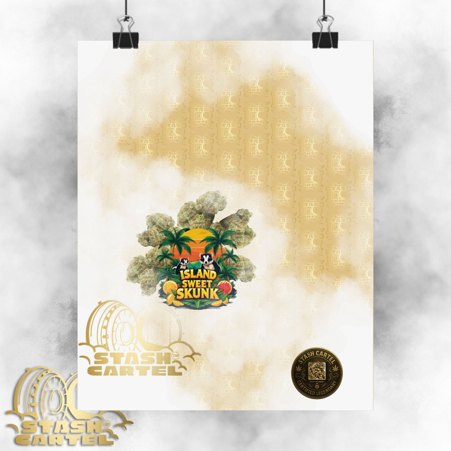 🏝️🦨 Island Sweet Skunk Poster – Tropical Terp Print with Sunshine Sativa Energy