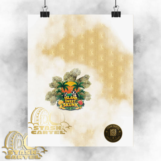 🏝️🦨 Island Sweet Skunk Poster – Tropical Terp Print with Sunshine Sativa Energy