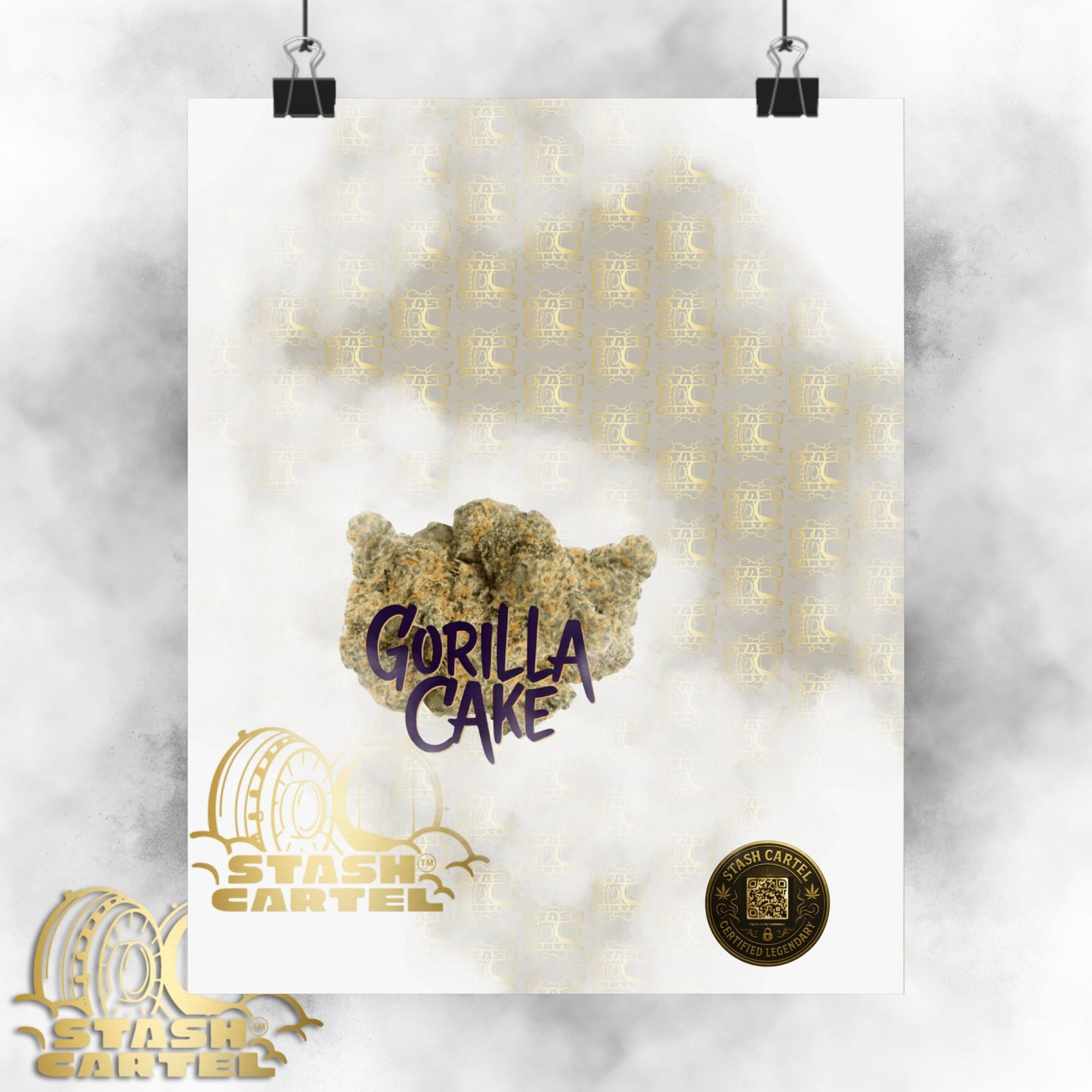 🎂🦍 Gorilla Cake Poster – Dessert Gas Hybrid Wall Art with Sticky Terps