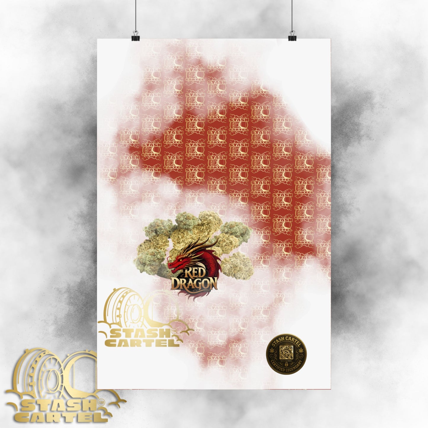 🐉🔥 Red Dragon Poster – Rare Hybrid with Spicy Citrus Fire & Euphoric Mystic Energy