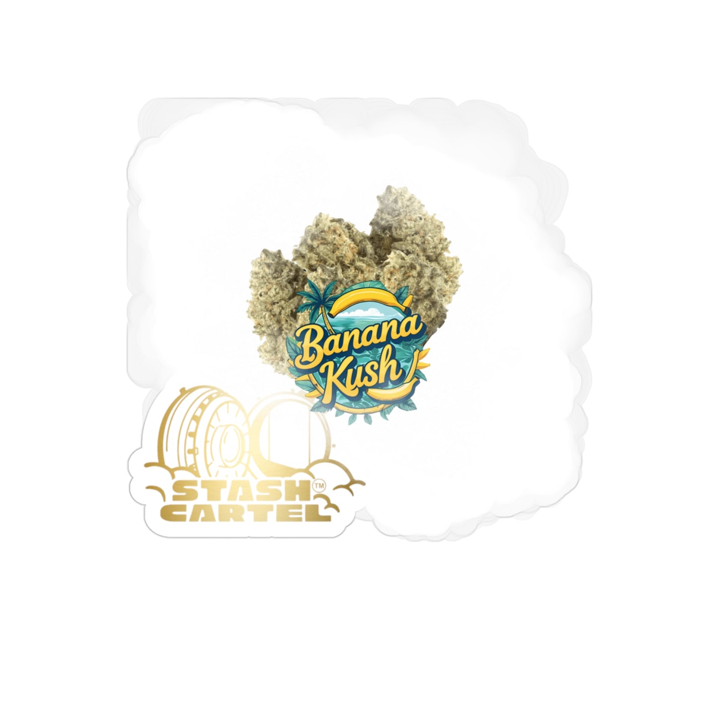 Banana Kush Transparent Outdoor Sticker – Stoner Art Collectible