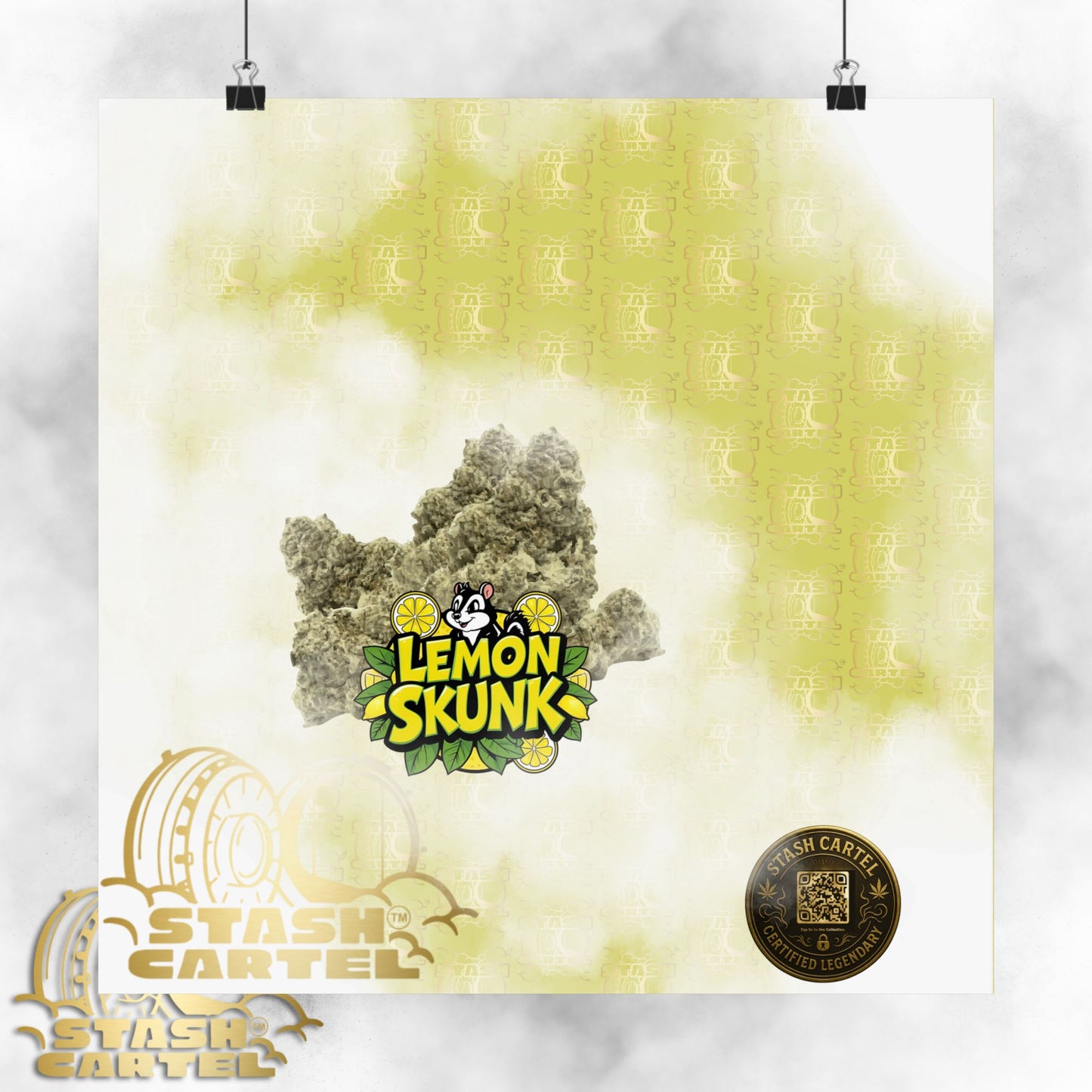 🍋🦨 Lemon Skunk Poster – Zesty Sativa Hybrid with Classic Skunk Funk & Uplifting Vibes