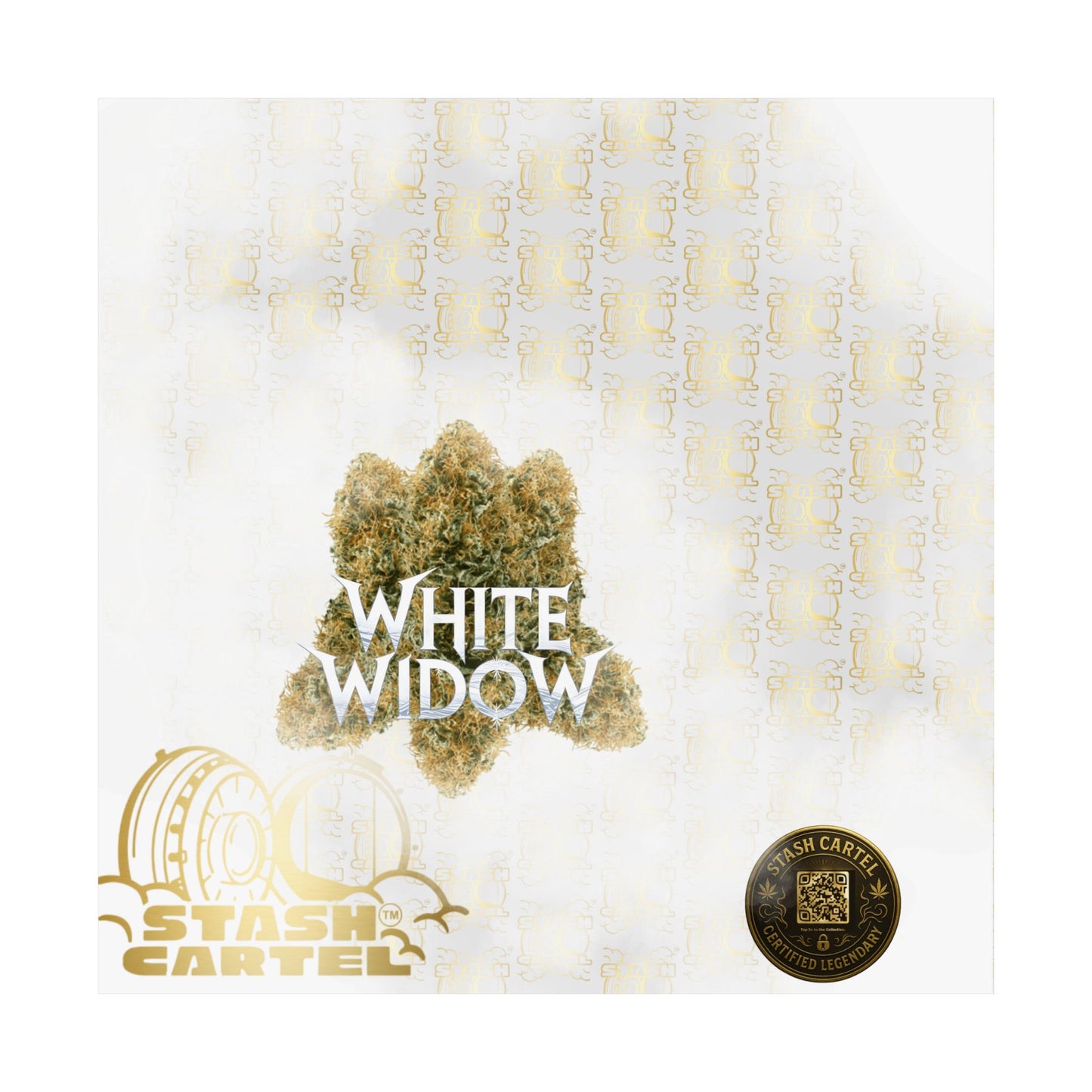 🕸️ "White Widow" Frosted Hybrid Legacy Poster – Classic Cannabis Wall Art