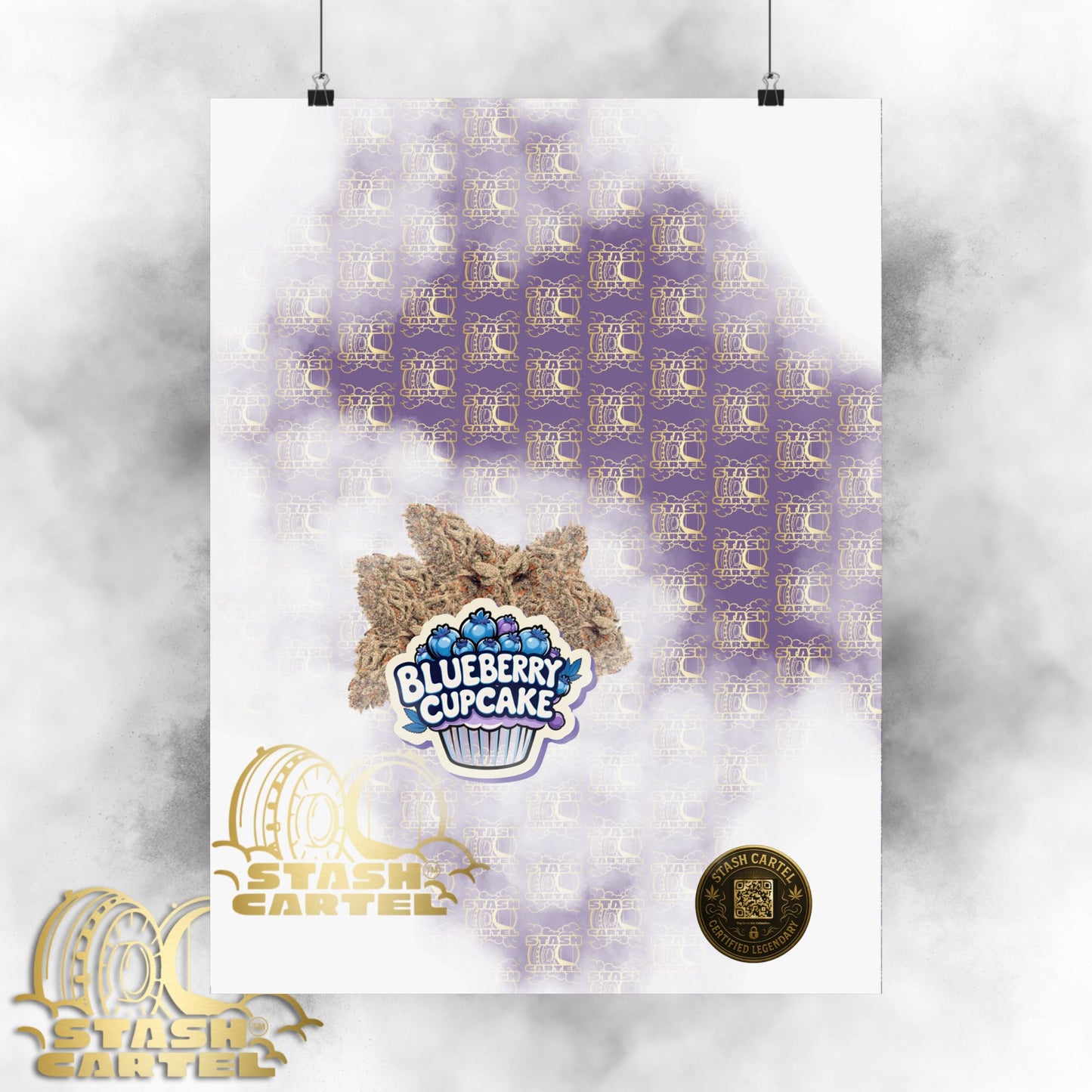 🧁💙 "Blueberry Cupcake" Indica-Hybrid Poster – Berry Baked Bliss