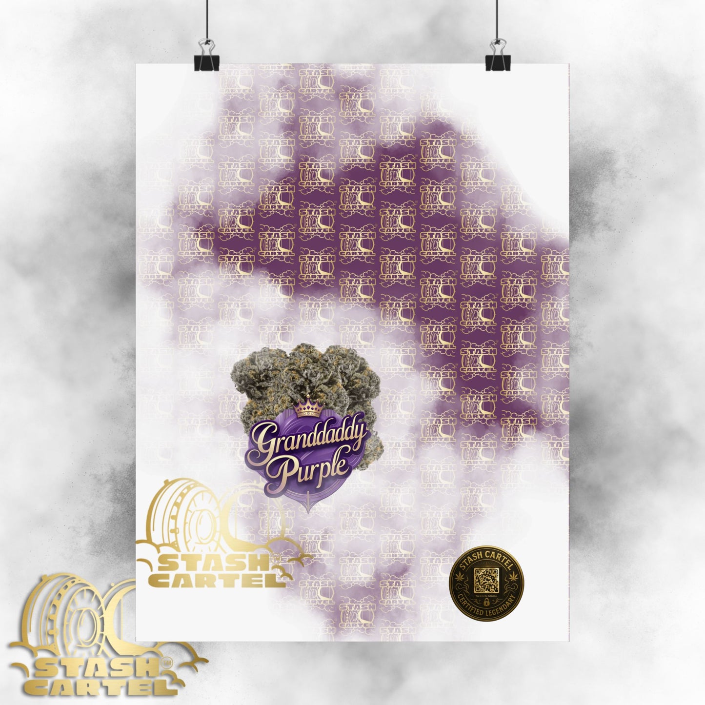 👑 "Granddaddy Purple" Poster – Indica Royalty in Regal Purple Tones