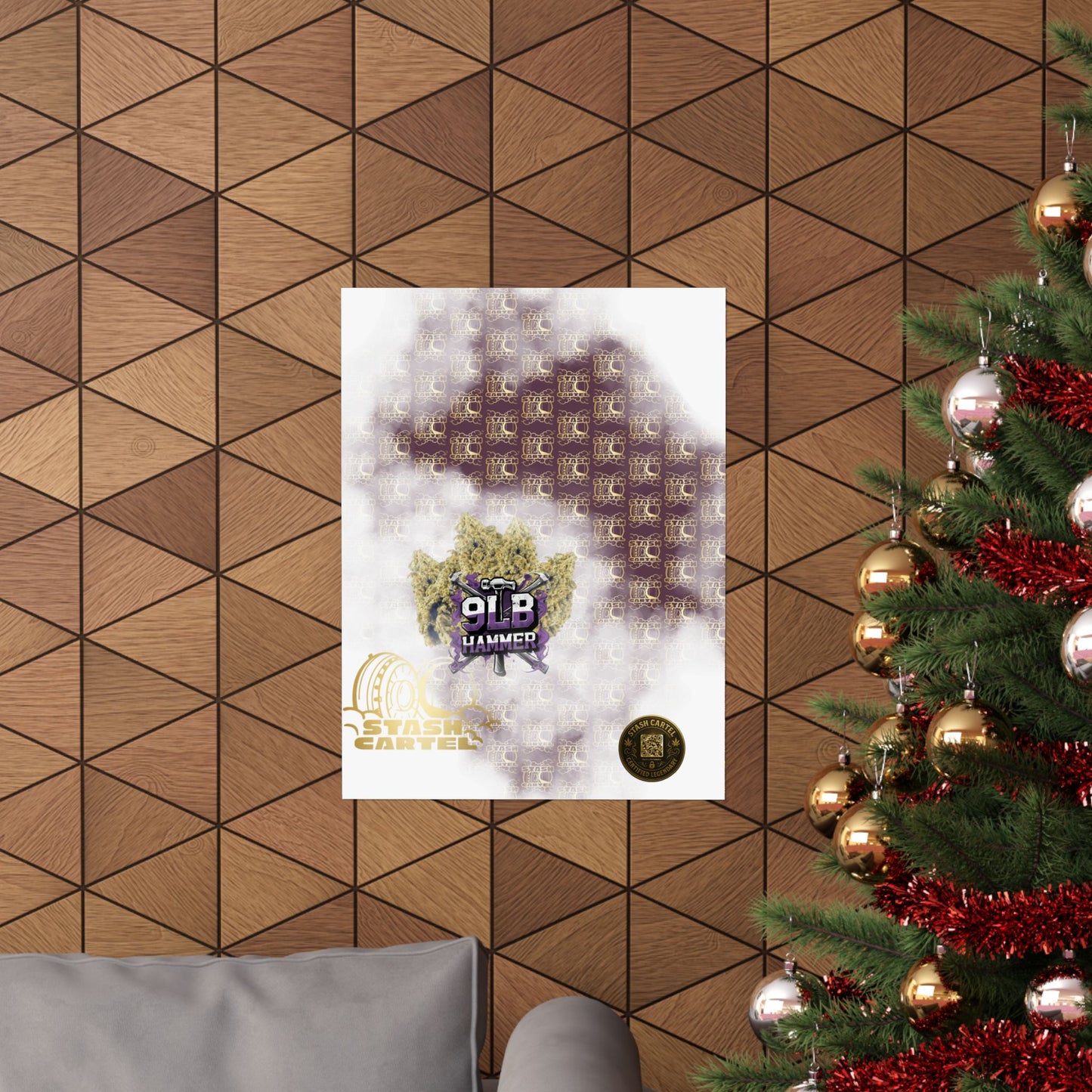 🔨💤 Nine Pound Hammer Poster – Heavy Indica Wall Art with Grape & Lime Terps