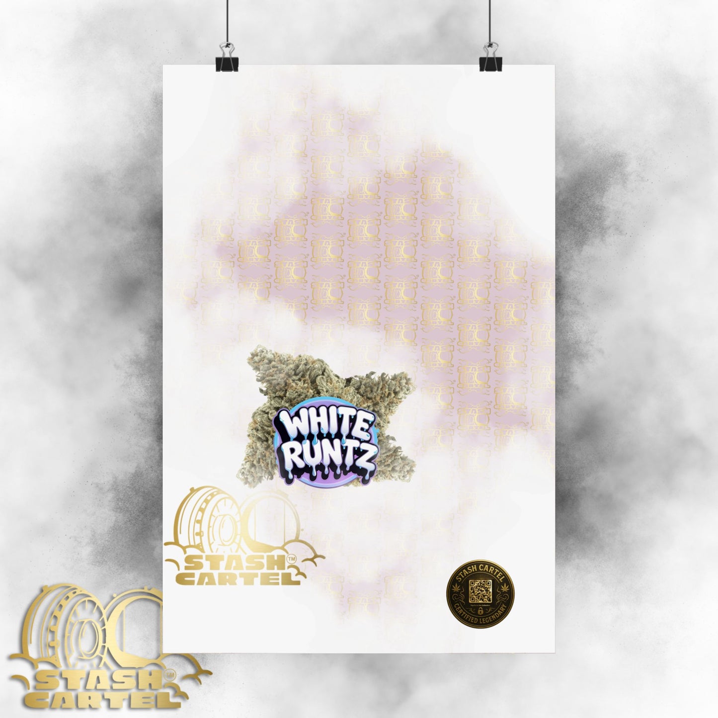❄️🎀 White Runtz Poster – Designer Candy Gas Hybrid Poster with Luxury Vibes