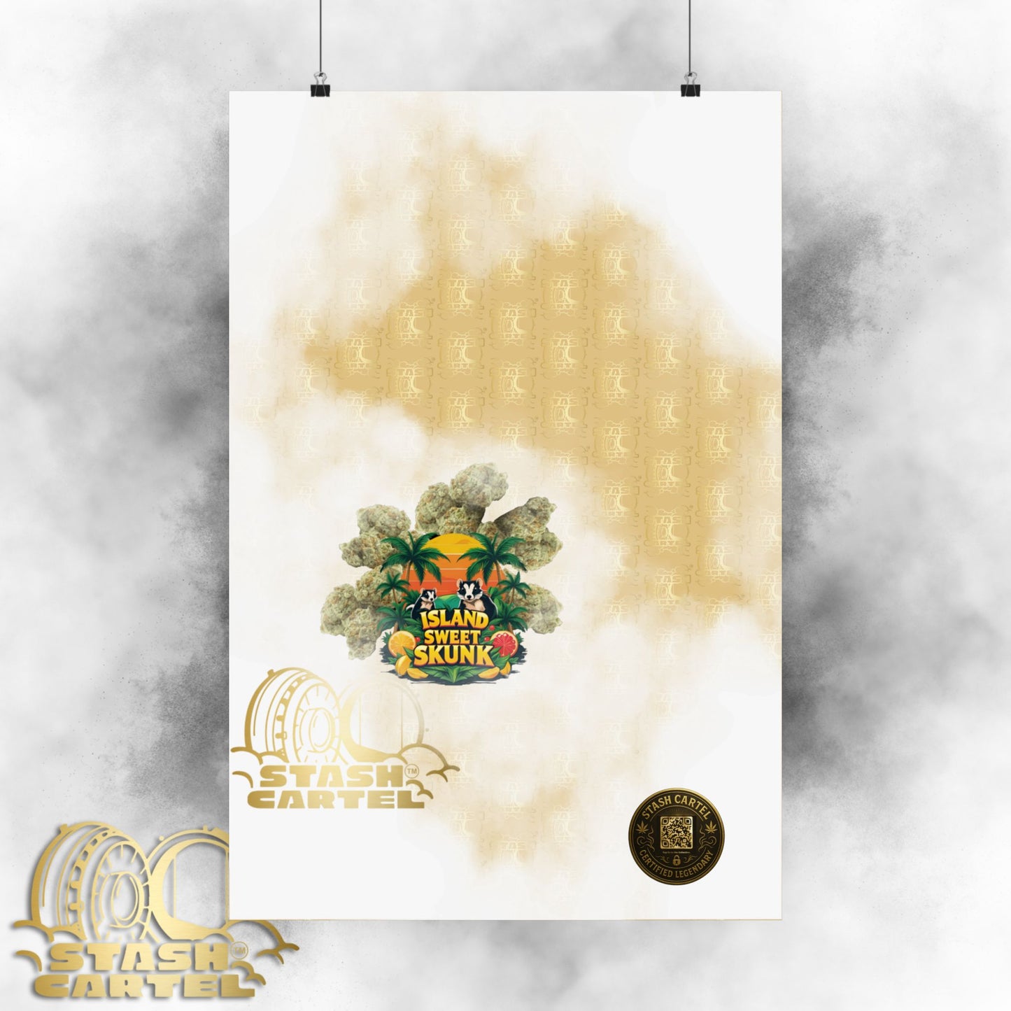 🏝️🦨 Island Sweet Skunk Poster – Tropical Terp Print with Sunshine Sativa Energy