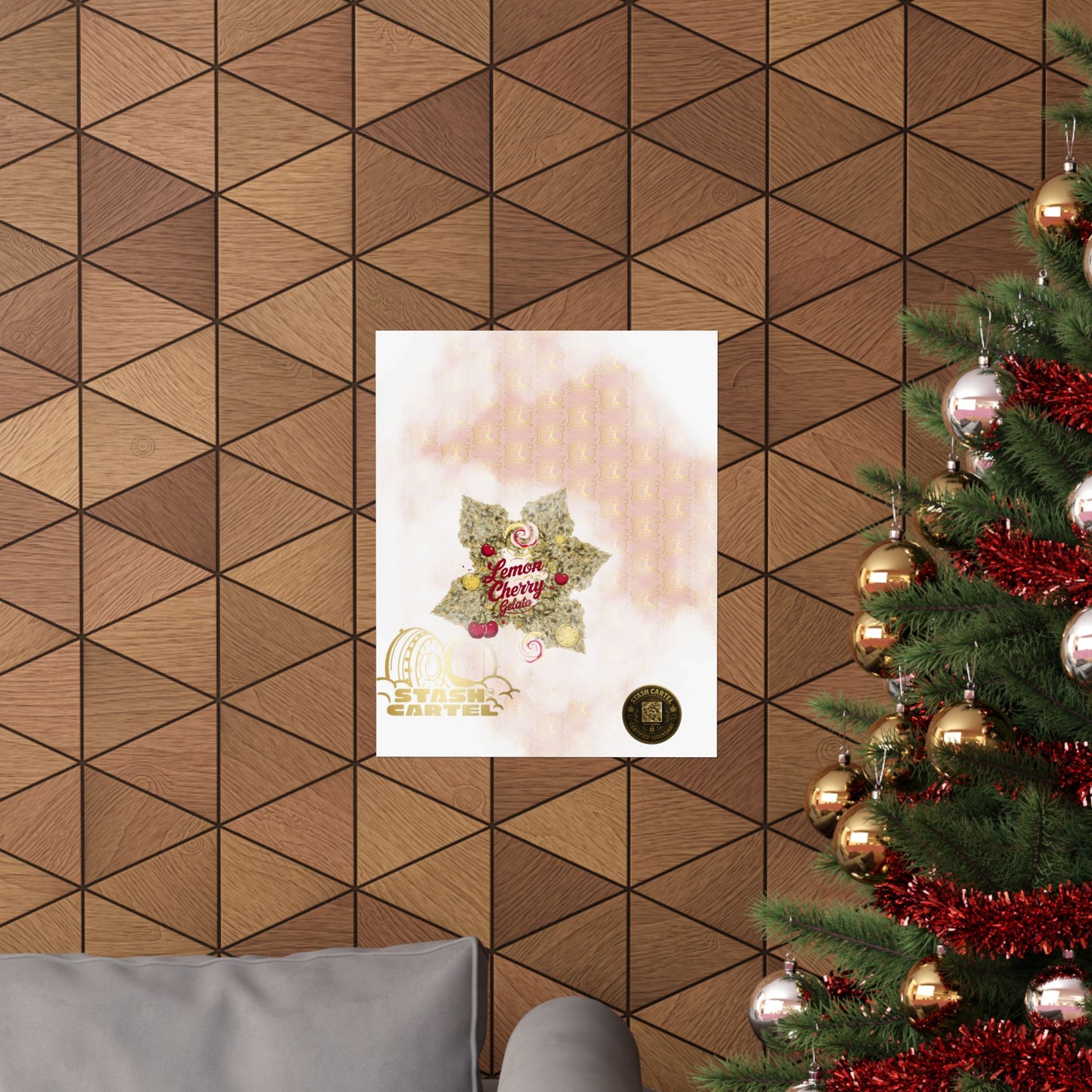 🍋🍒 Lemon Cherry Gelato Poster – Indica Wall Print with Sweet Citrus Cream Terps