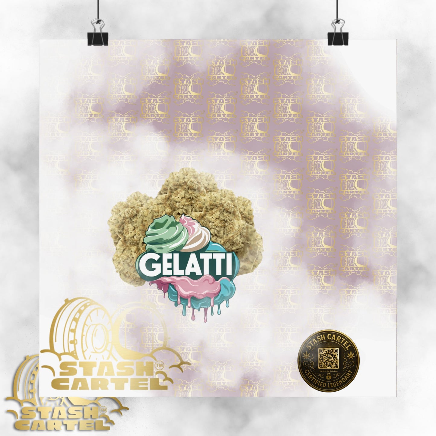 🍦🔥 Gelatti Poster – Bold Hybrid Art with Creamy Gelato & Biscotti Terps