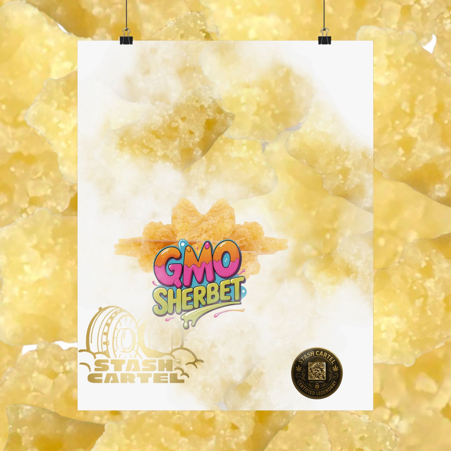 🍧 "GMO Sherbet Crumble Sugar Wax" Terp Profile Art Poster