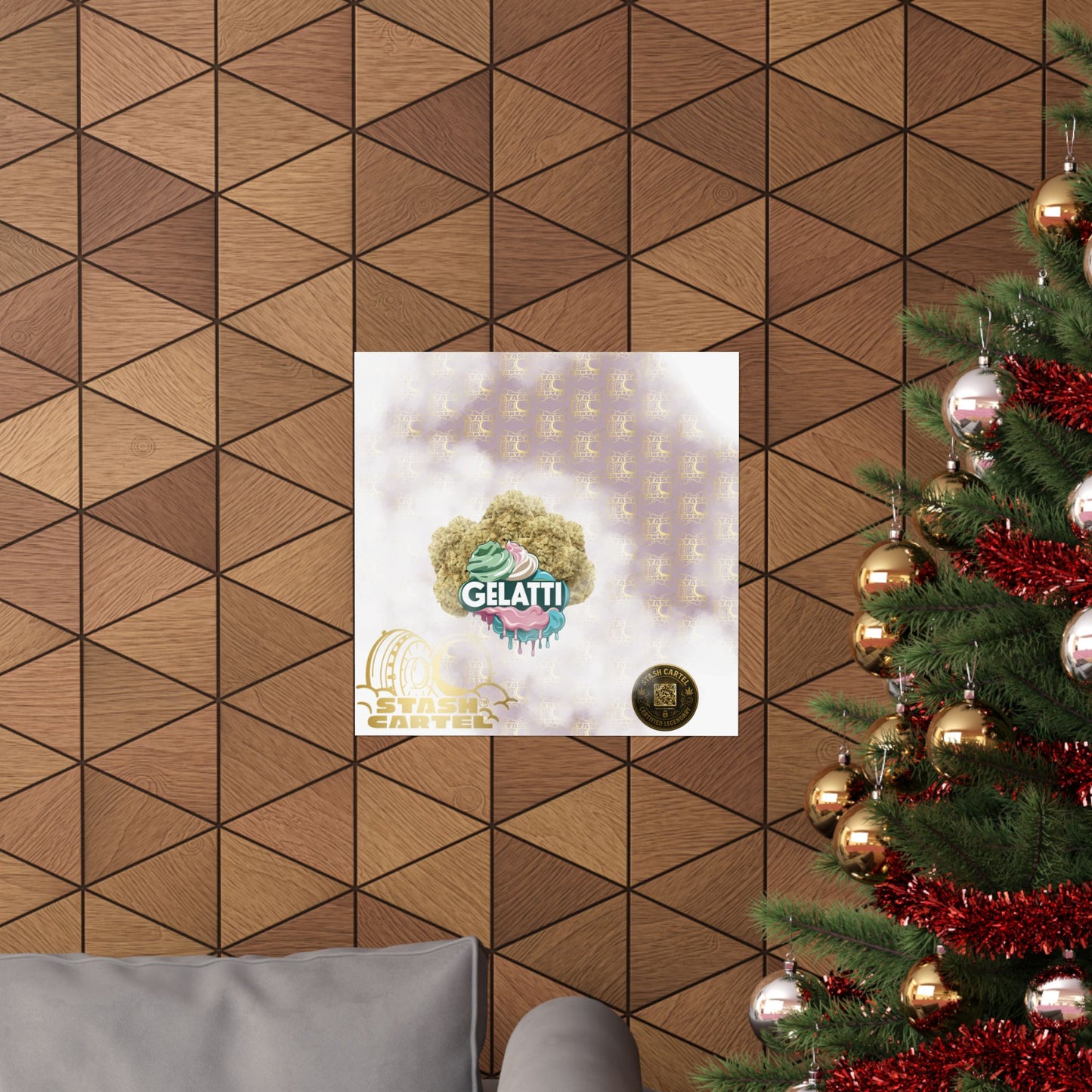 🍦🔥 Gelatti Poster – Bold Hybrid Art with Creamy Gelato & Biscotti Terps