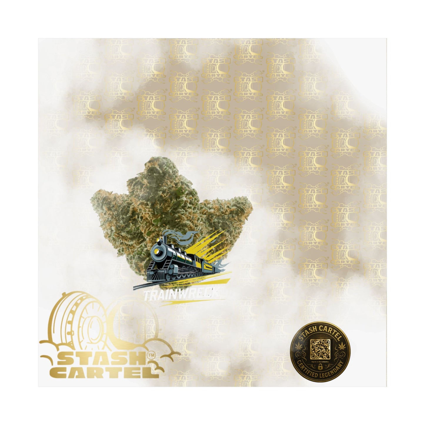 🚂⚡ Trainwreck Poster – High-Voltage Sativa Wall Art for Focus & Flow
