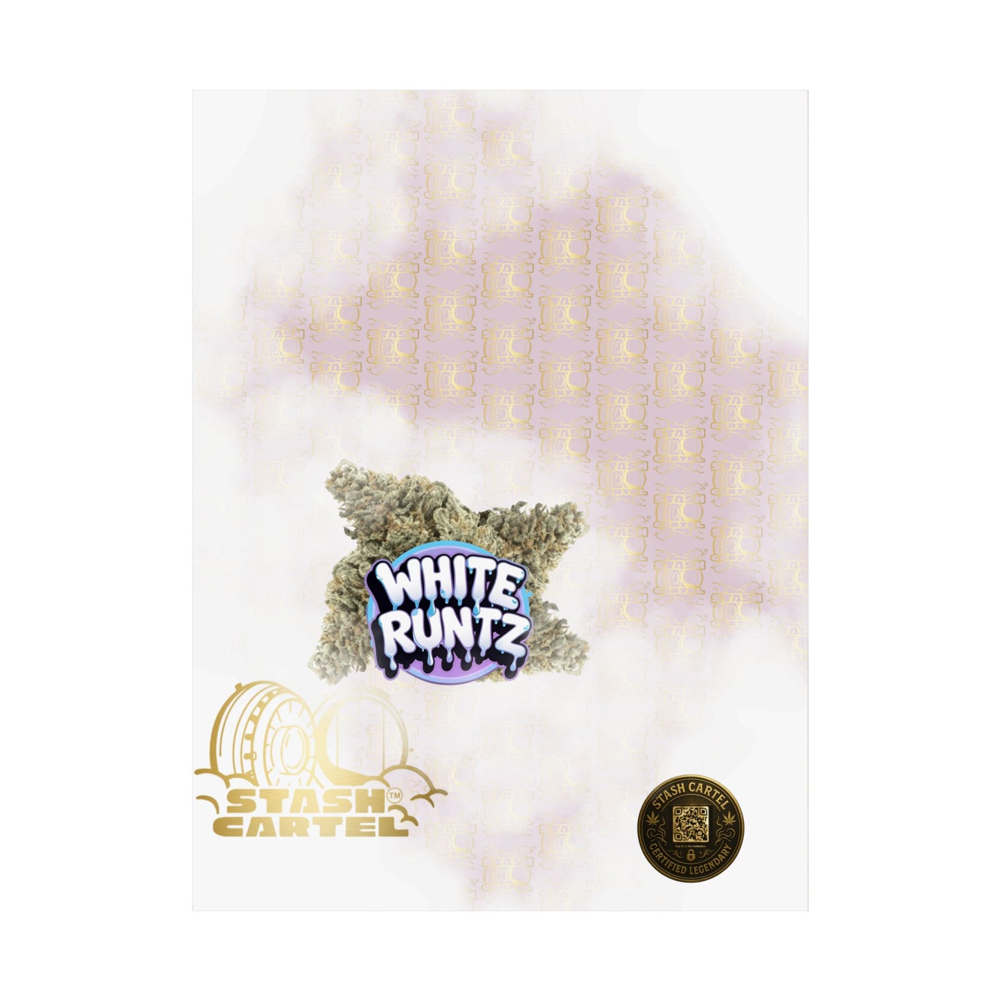❄️🎀 White Runtz Poster – Designer Candy Gas Hybrid Poster with Luxury Vibes