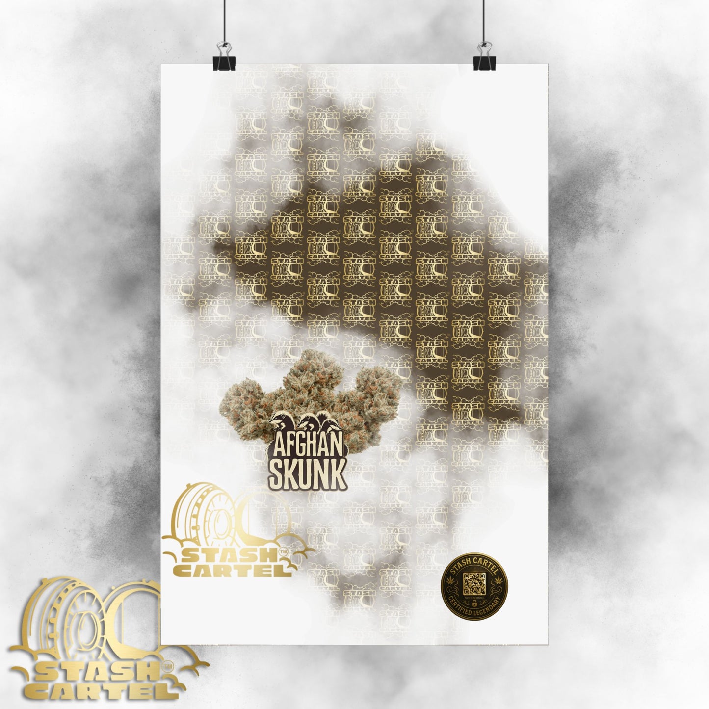 🦨🌌 Afghan Skunk Poster – Classic Indica with Earthy Musk & Knockout Funk