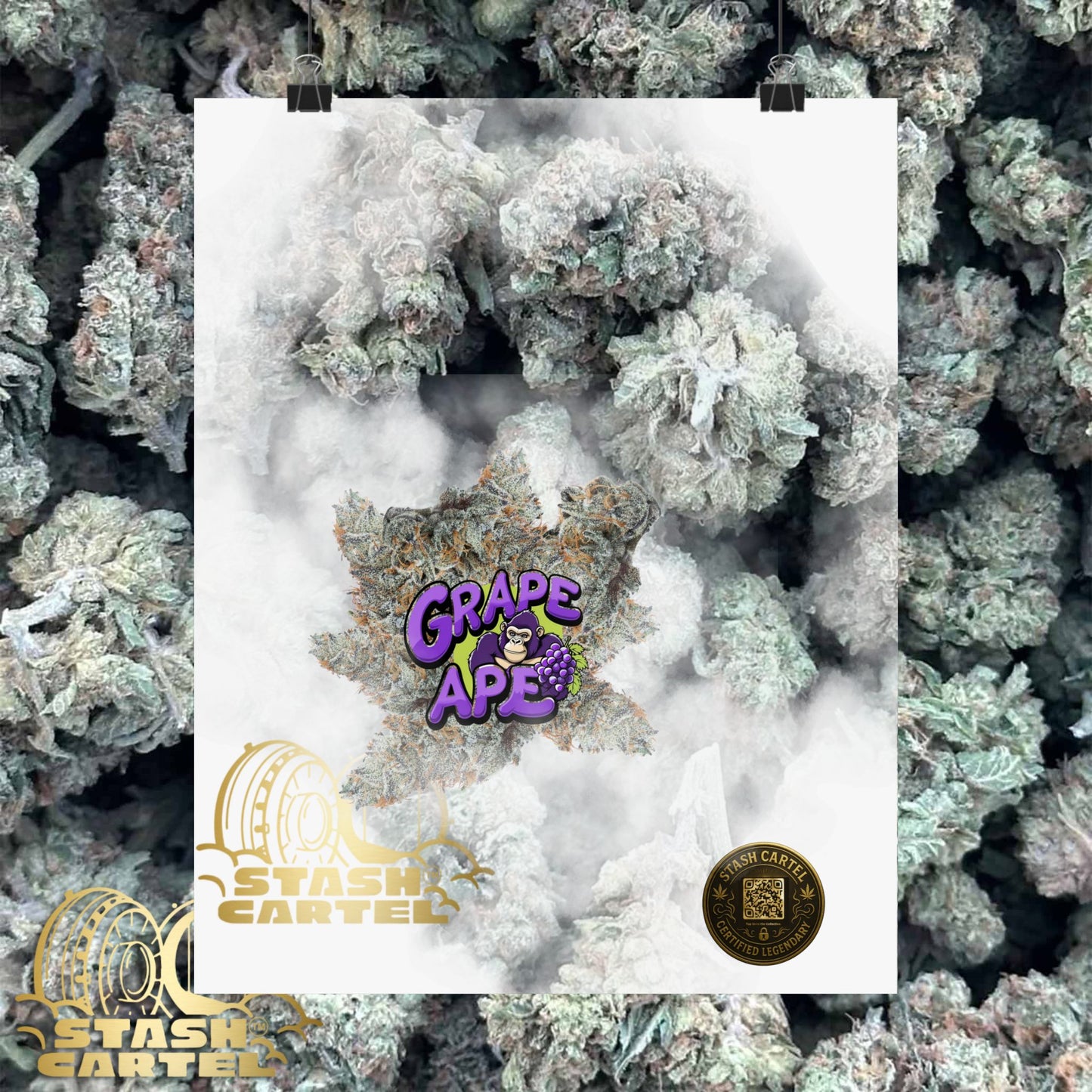 🍇 "Grape Ape" Poster – Deep Purple Cannabis Wall Print for Indica Lovers