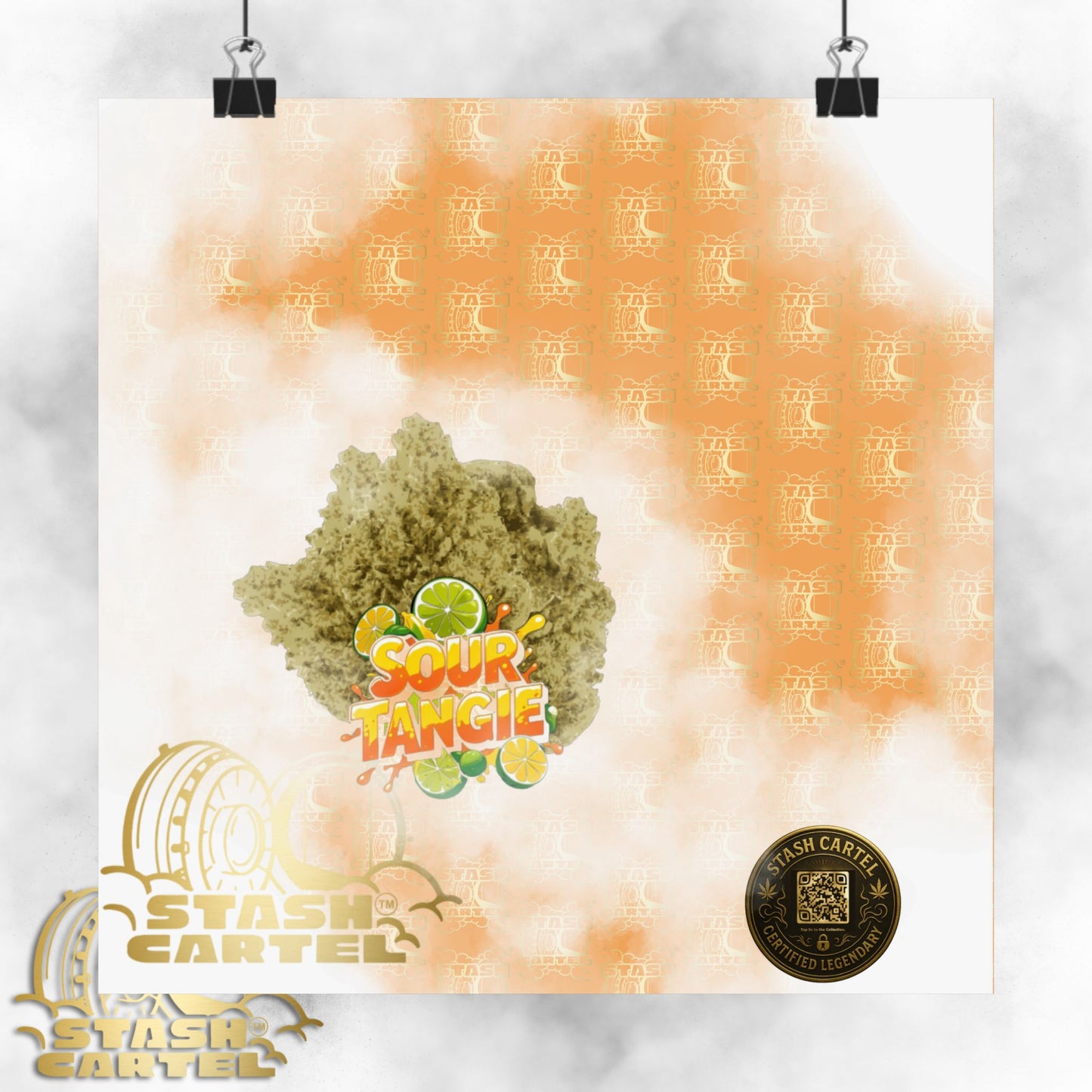 🍊⚡ Sour Tangie Poster – Citrus-Forward Sativa Poster with Diesel Drive