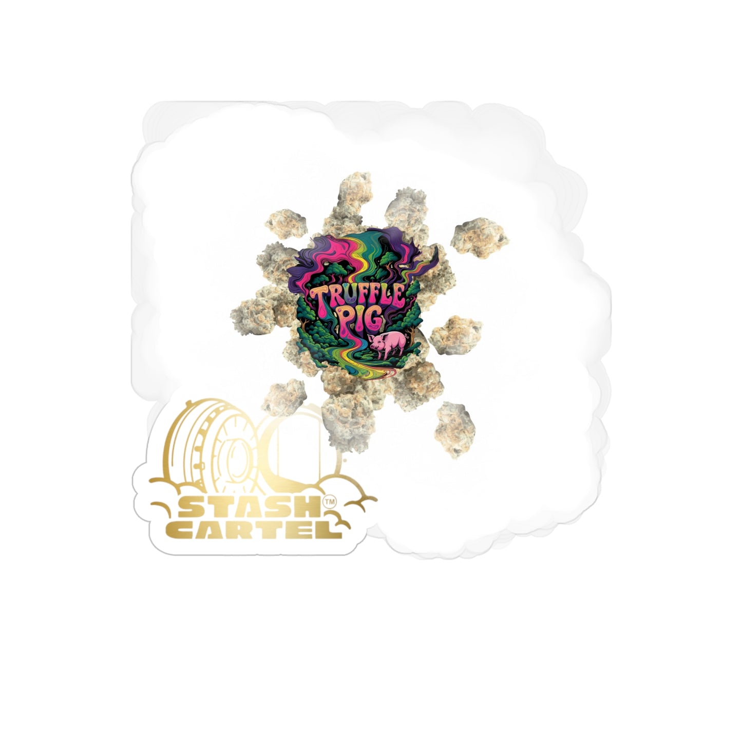 Truffle Pig Transparent Outdoor Sticker – Cannabis Art Collectible