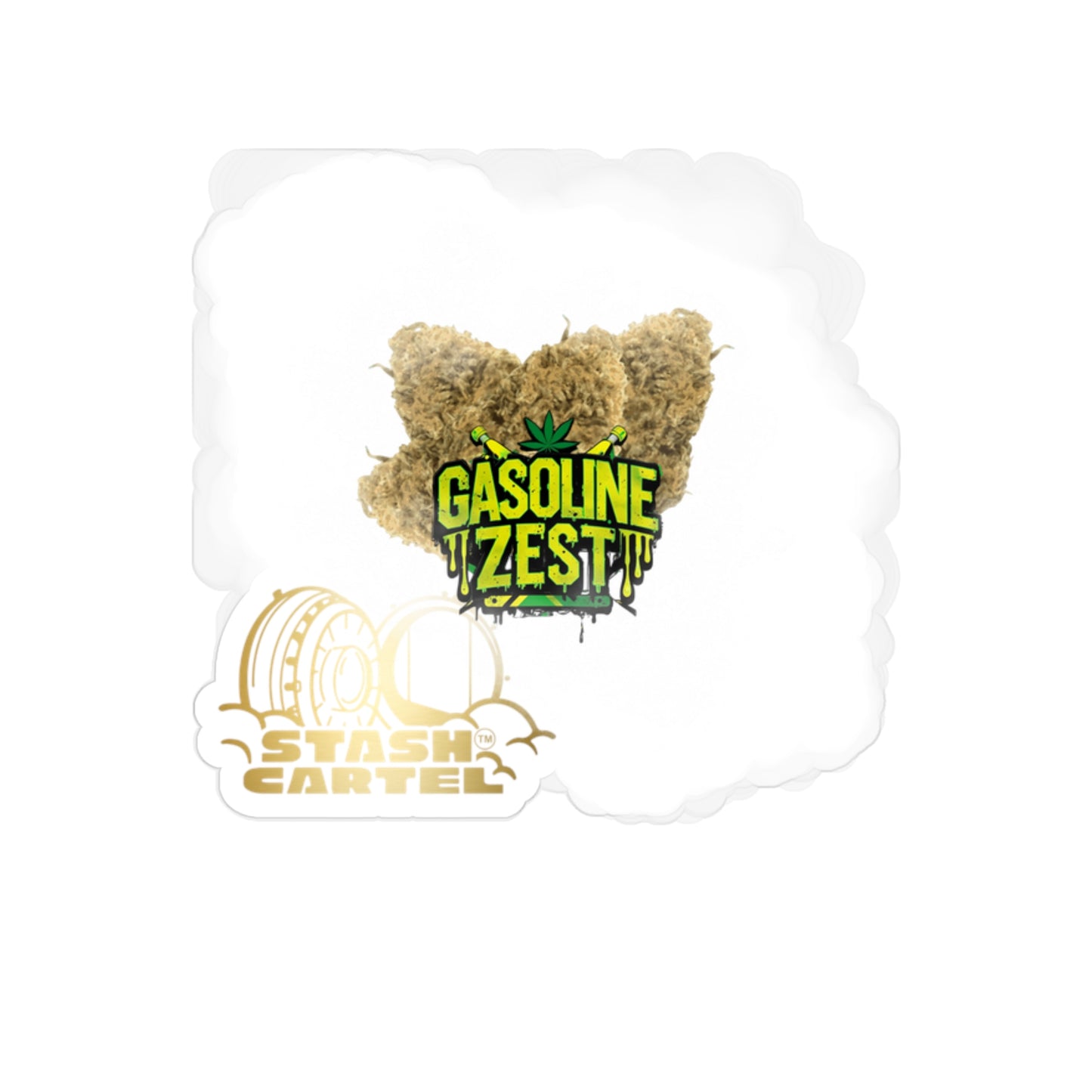 Gasoline Zest Transparent Outdoor Sticker – Cannabis Lifestyle Art