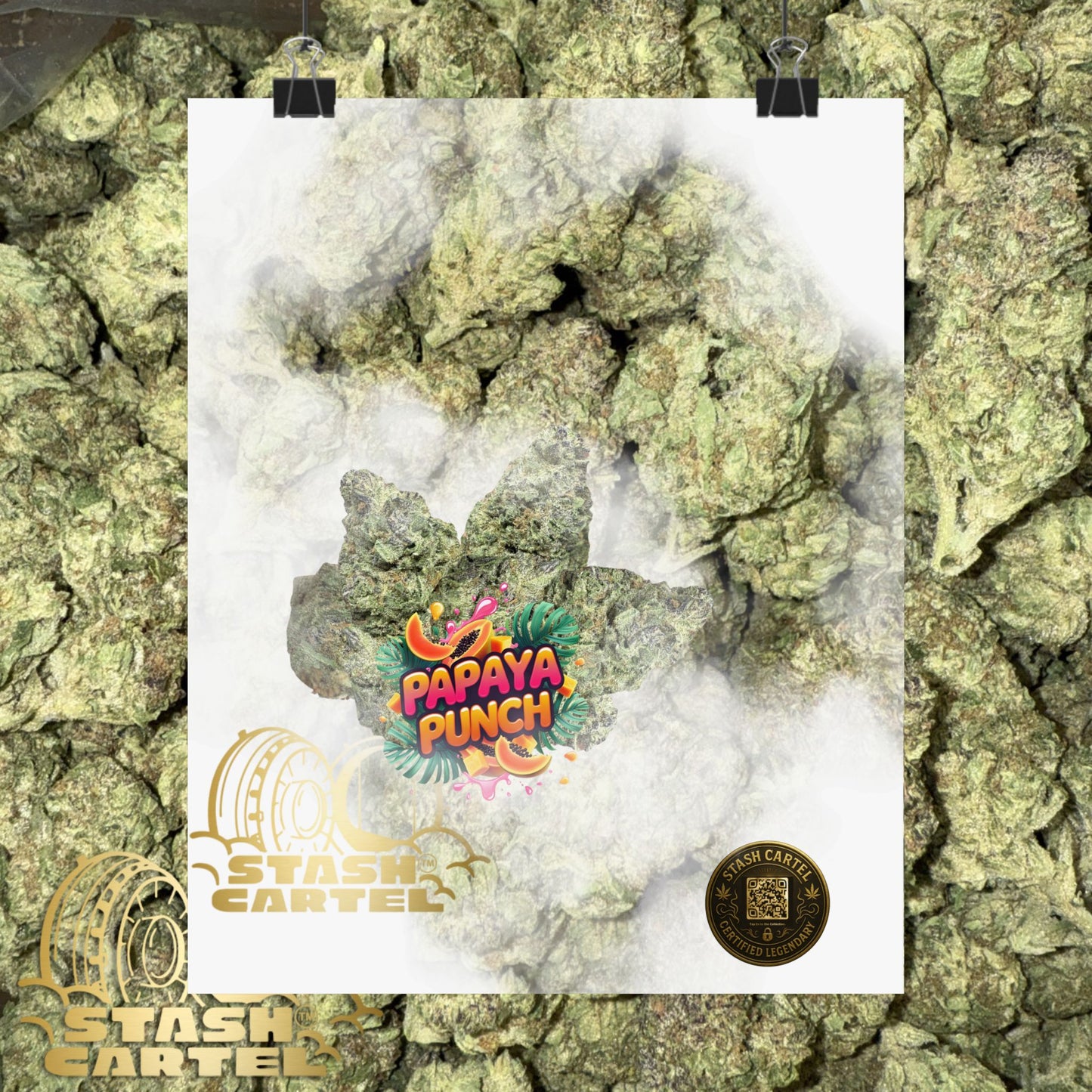 🍹🌺 Papaya Punch Poster – Sunset Indica Poster for Chill & Flavor