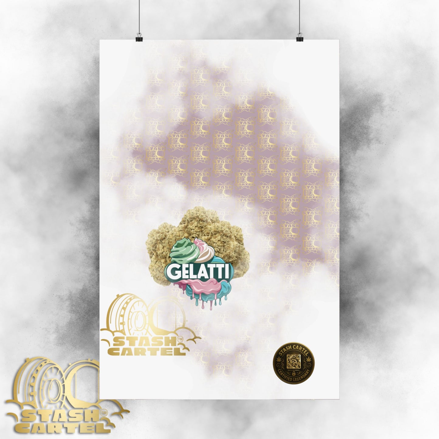 🍦🔥 Gelatti Poster – Bold Hybrid Art with Creamy Gelato & Biscotti Terps