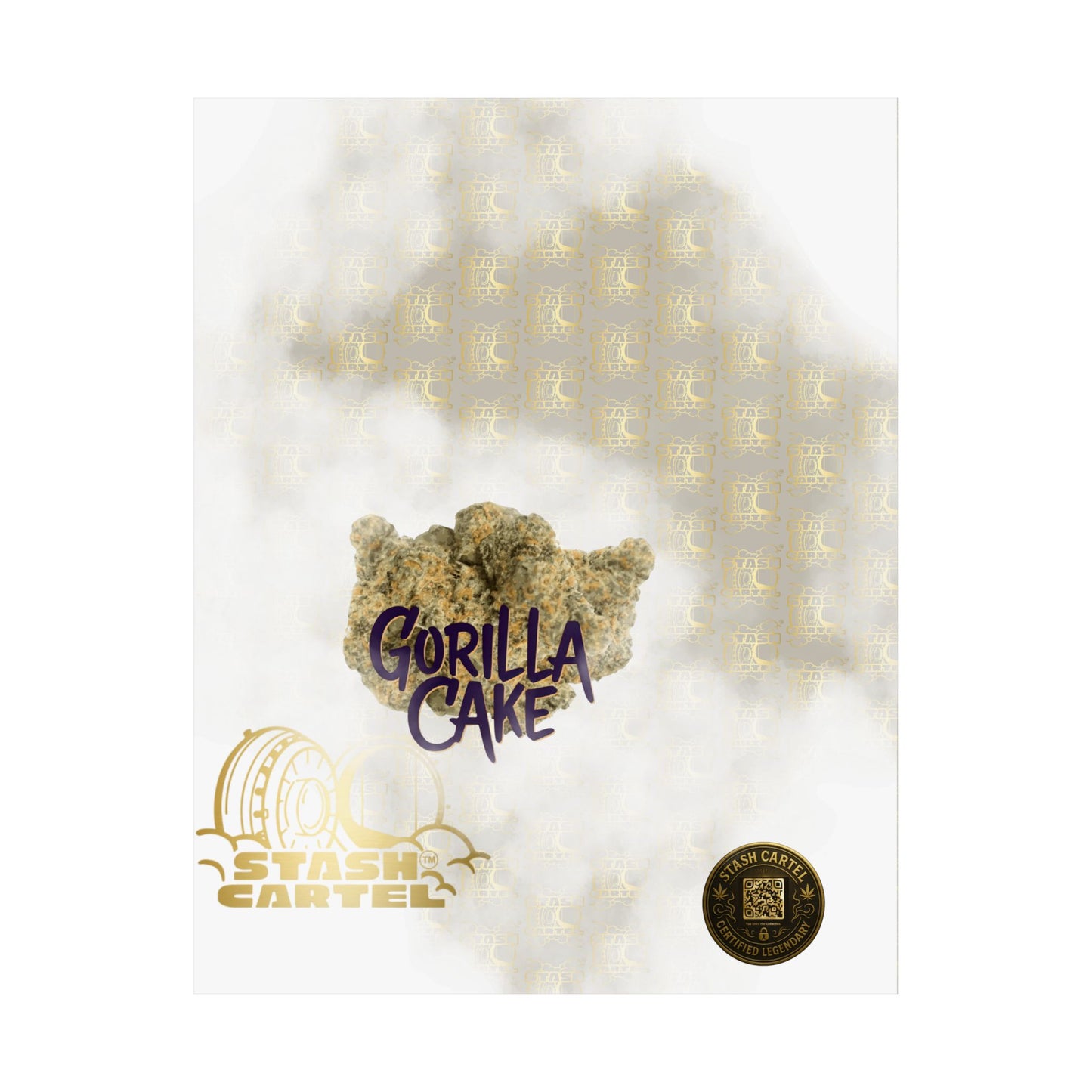 🎂🦍 Gorilla Cake Poster – Dessert Gas Hybrid Wall Art with Sticky Terps