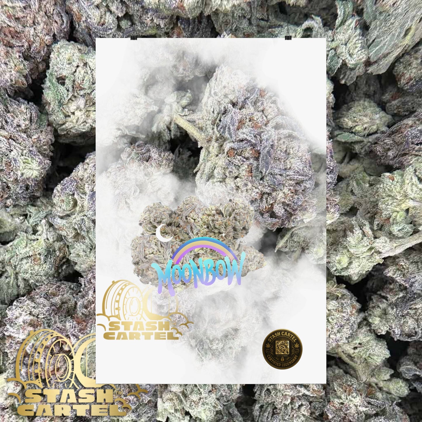 🌈🌌 Moonbow Poster – Hybrid Poster for Cosmic Calm & Candy Gas