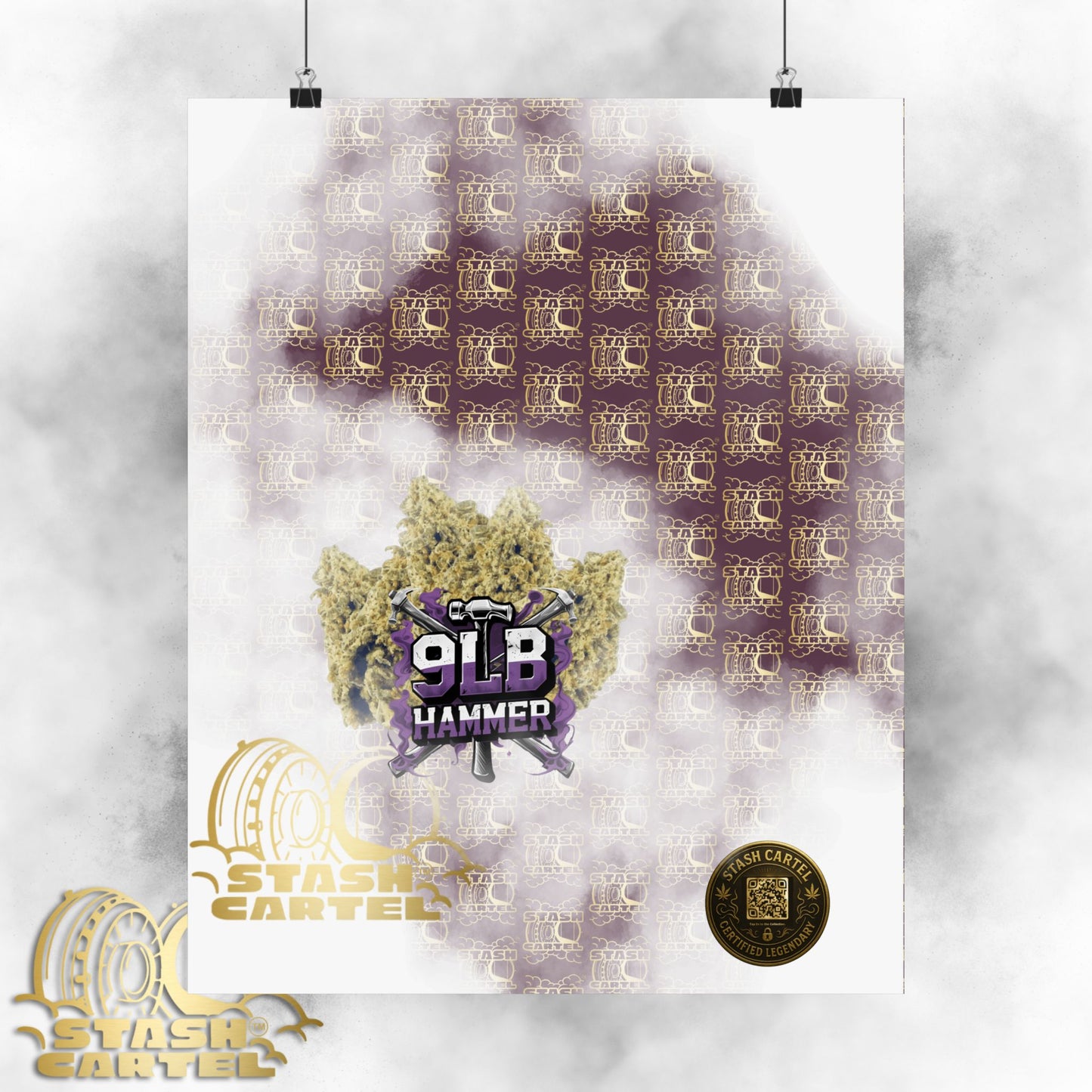 🔨💤 Nine Pound Hammer Poster – Heavy Indica Wall Art with Grape & Lime Terps