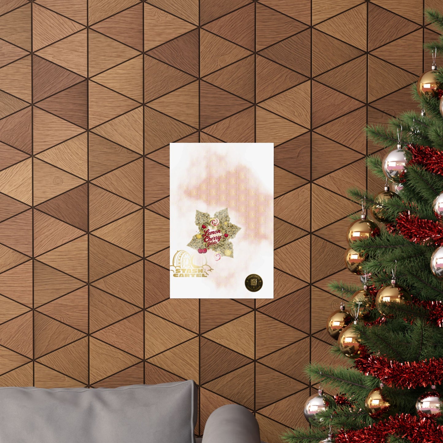🍋🍒 Lemon Cherry Gelato Poster – Indica Wall Print with Sweet Citrus Cream Terps