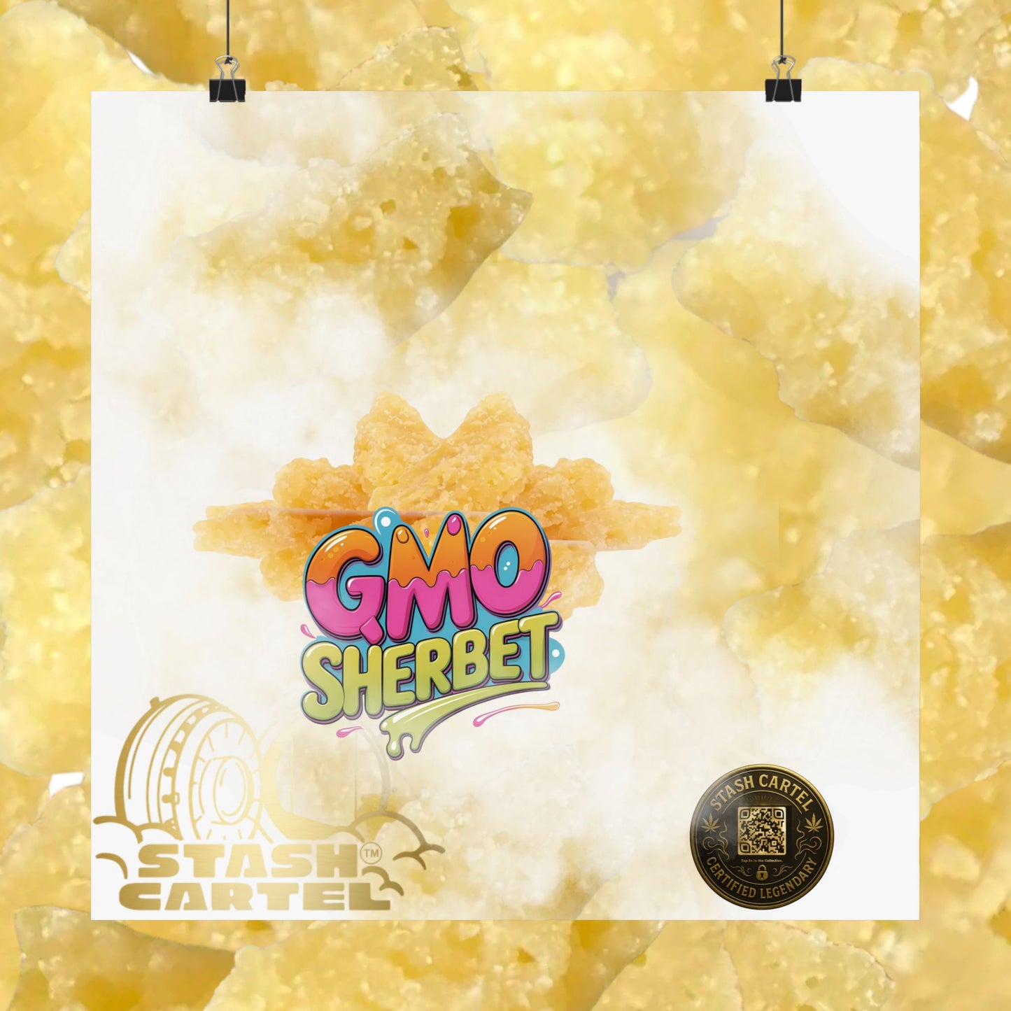 🍧 "GMO Sherbet Crumble Sugar Wax" Terp Profile Art Poster