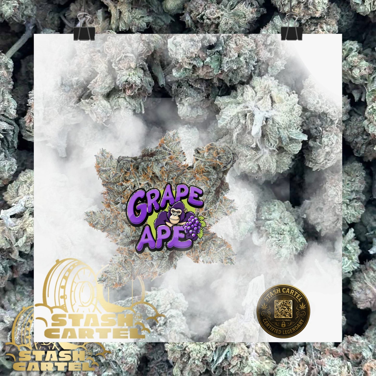 🍇 "Grape Ape" Poster – Deep Purple Cannabis Wall Print for Indica Lovers
