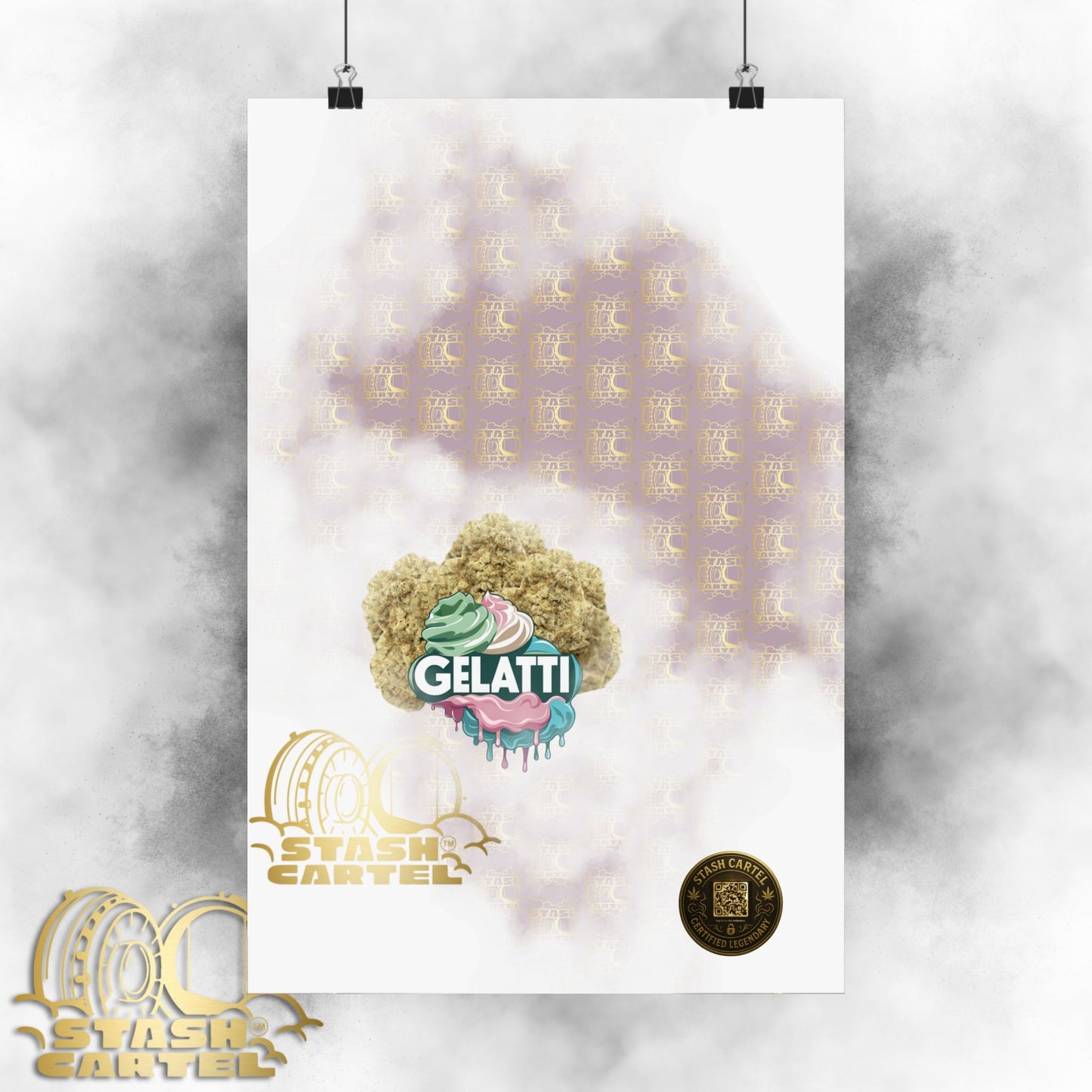 🍦🔥 Gelatti Poster – Bold Hybrid Art with Creamy Gelato & Biscotti Terps