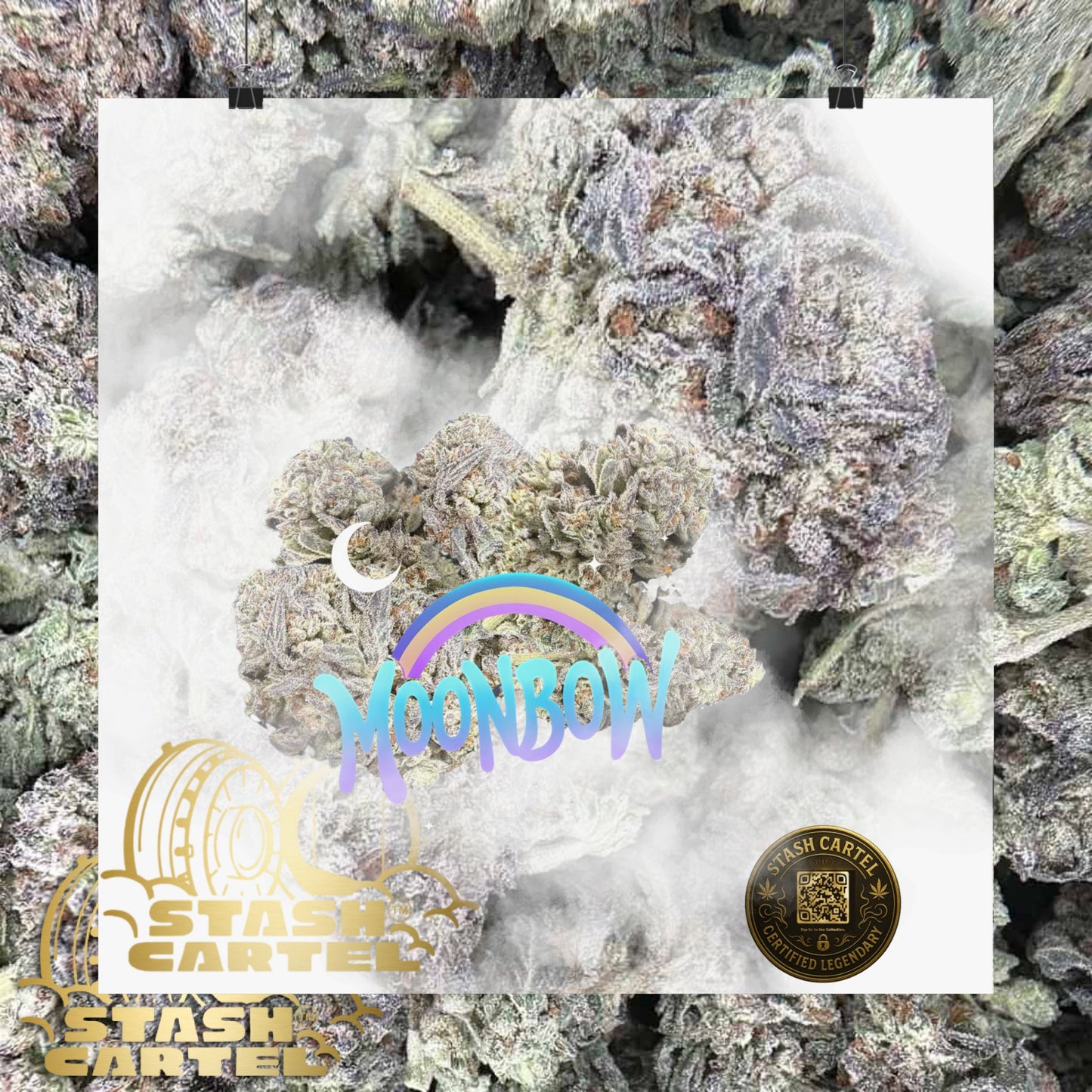 🌈🌌 Moonbow Poster – Hybrid Poster for Cosmic Calm & Candy Gas