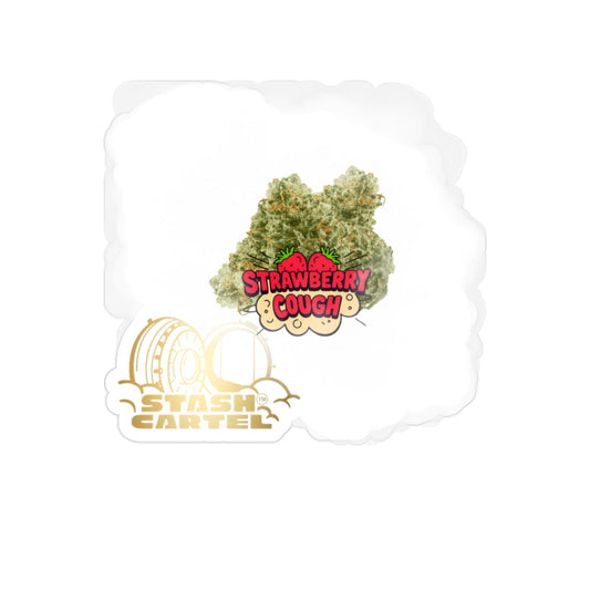 Strawberry Cough Transparent Outdoor Sticker – Stoner Art Design