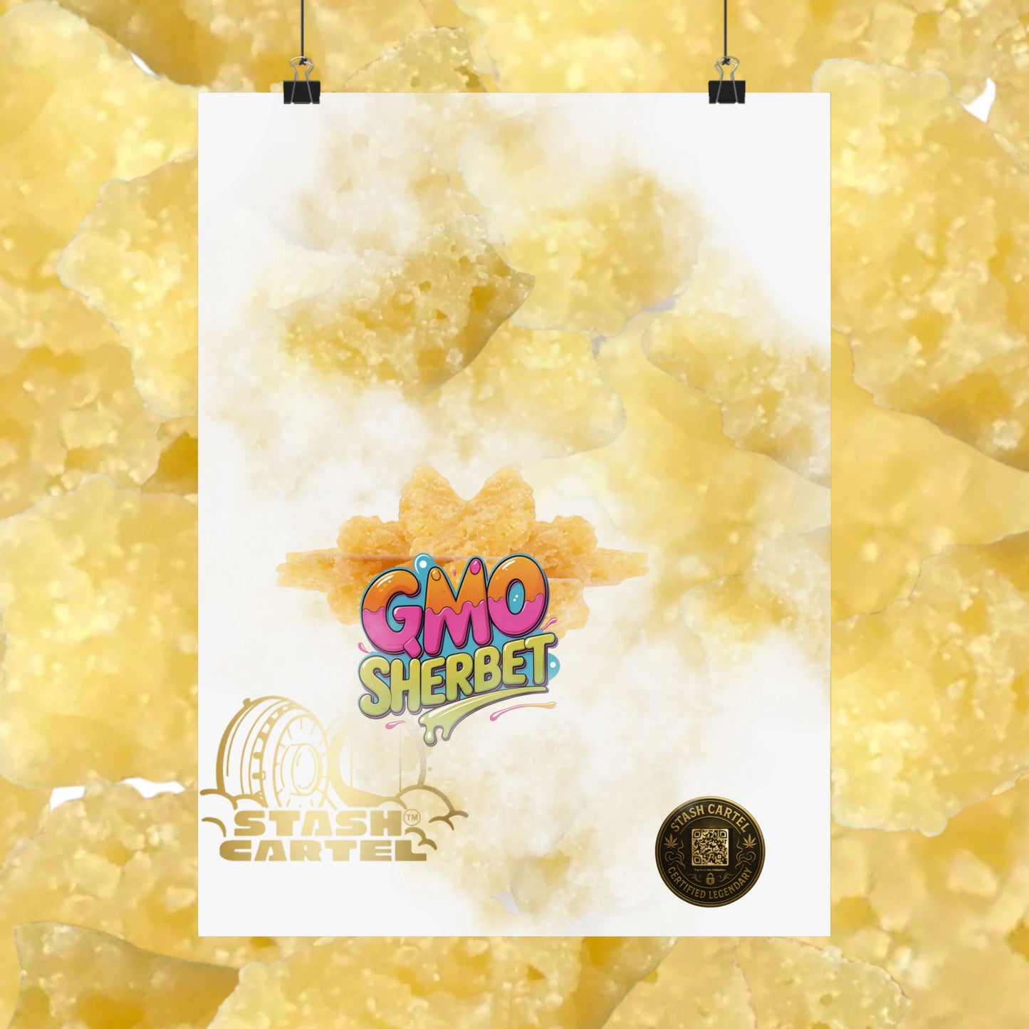 🍧 "GMO Sherbet Crumble Sugar Wax" Terp Profile Art Poster